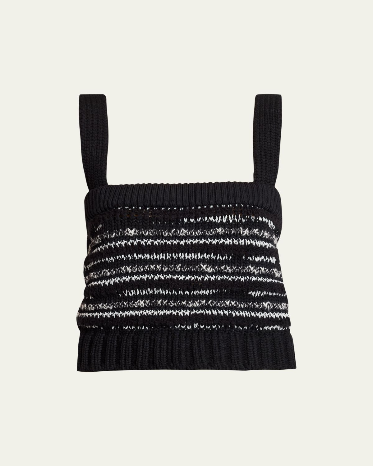 SACAI Melange Knit Crop Tank Top