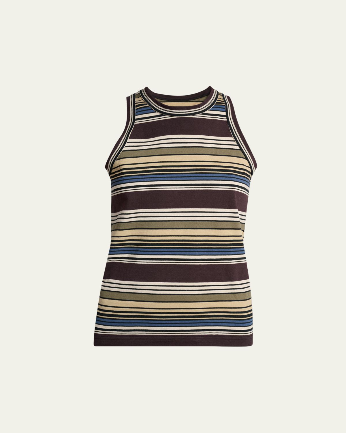SACAI Horizontal Striped Tank Top
