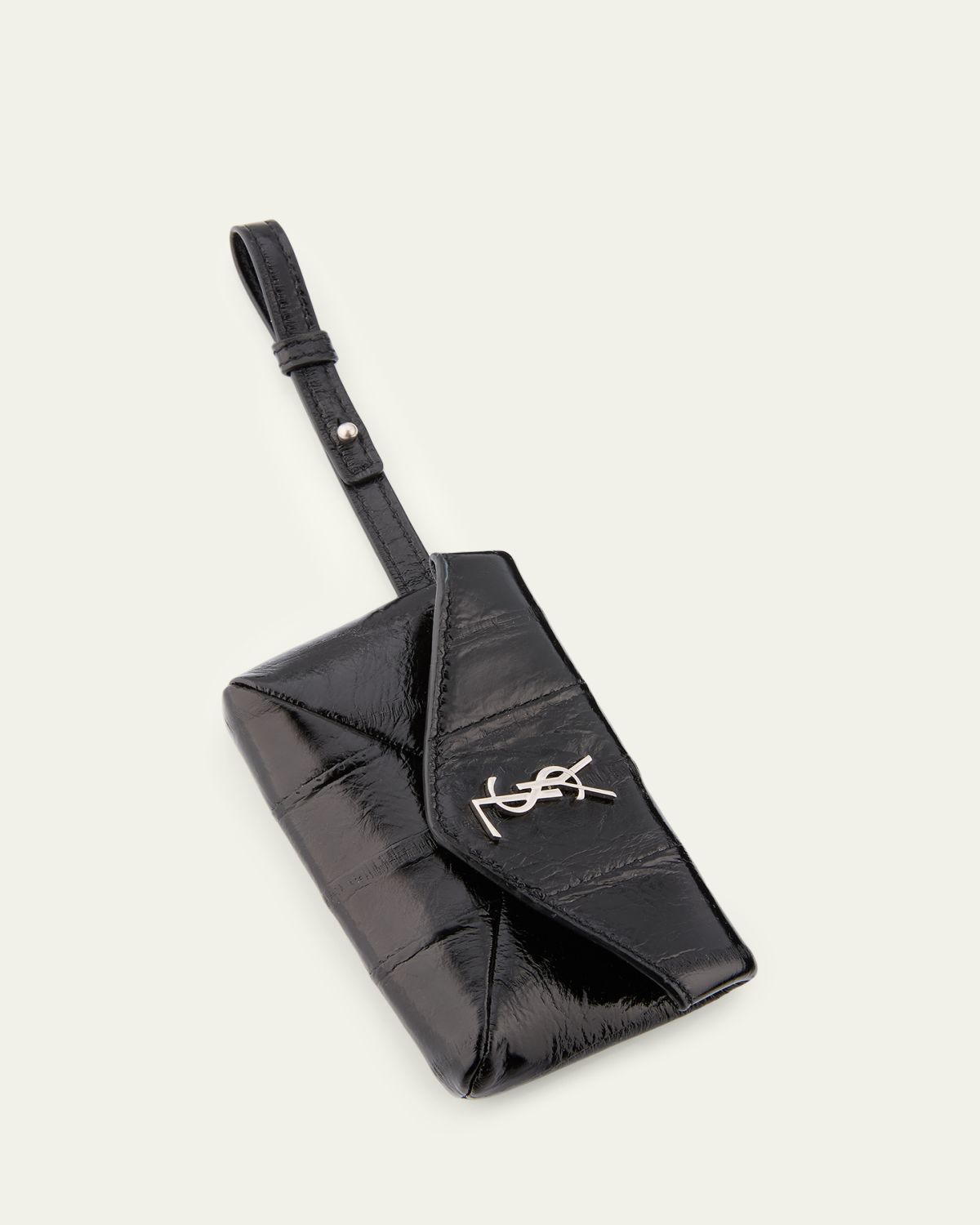 Saint Laurent Men 's Cassandre YSL Micro Envelope in Leather