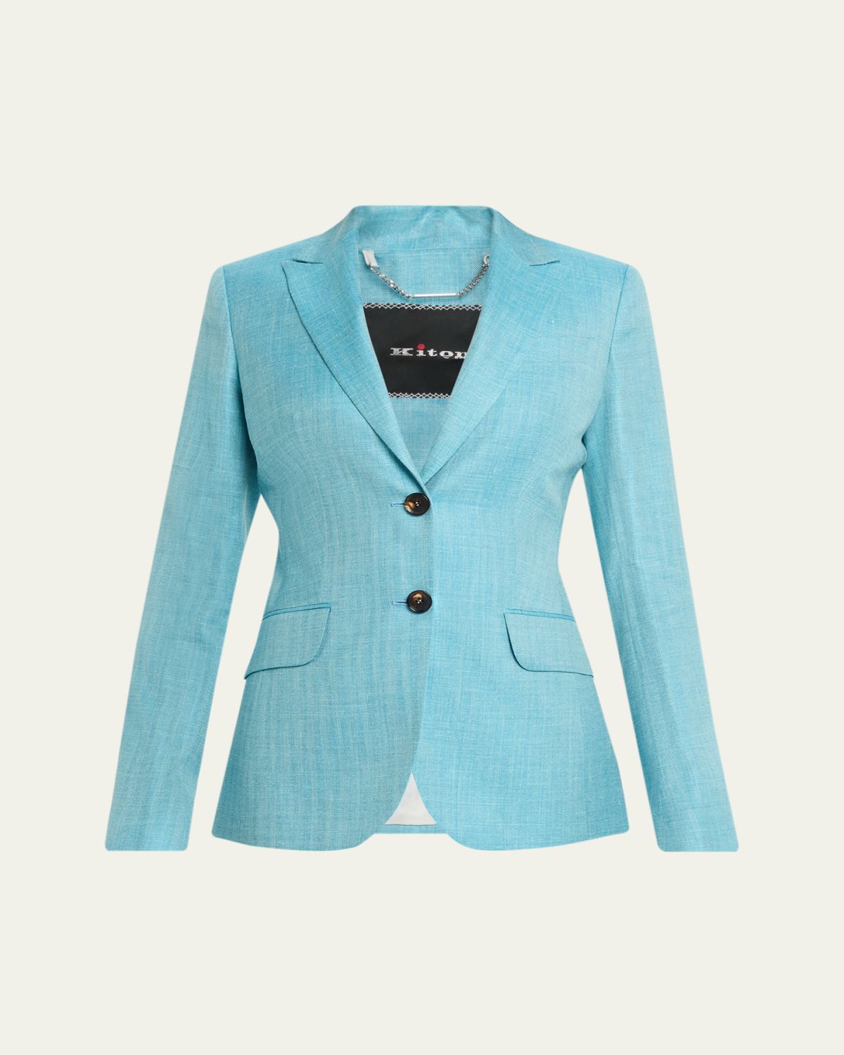 Kiton Single-Breasted Herringbone Jacket