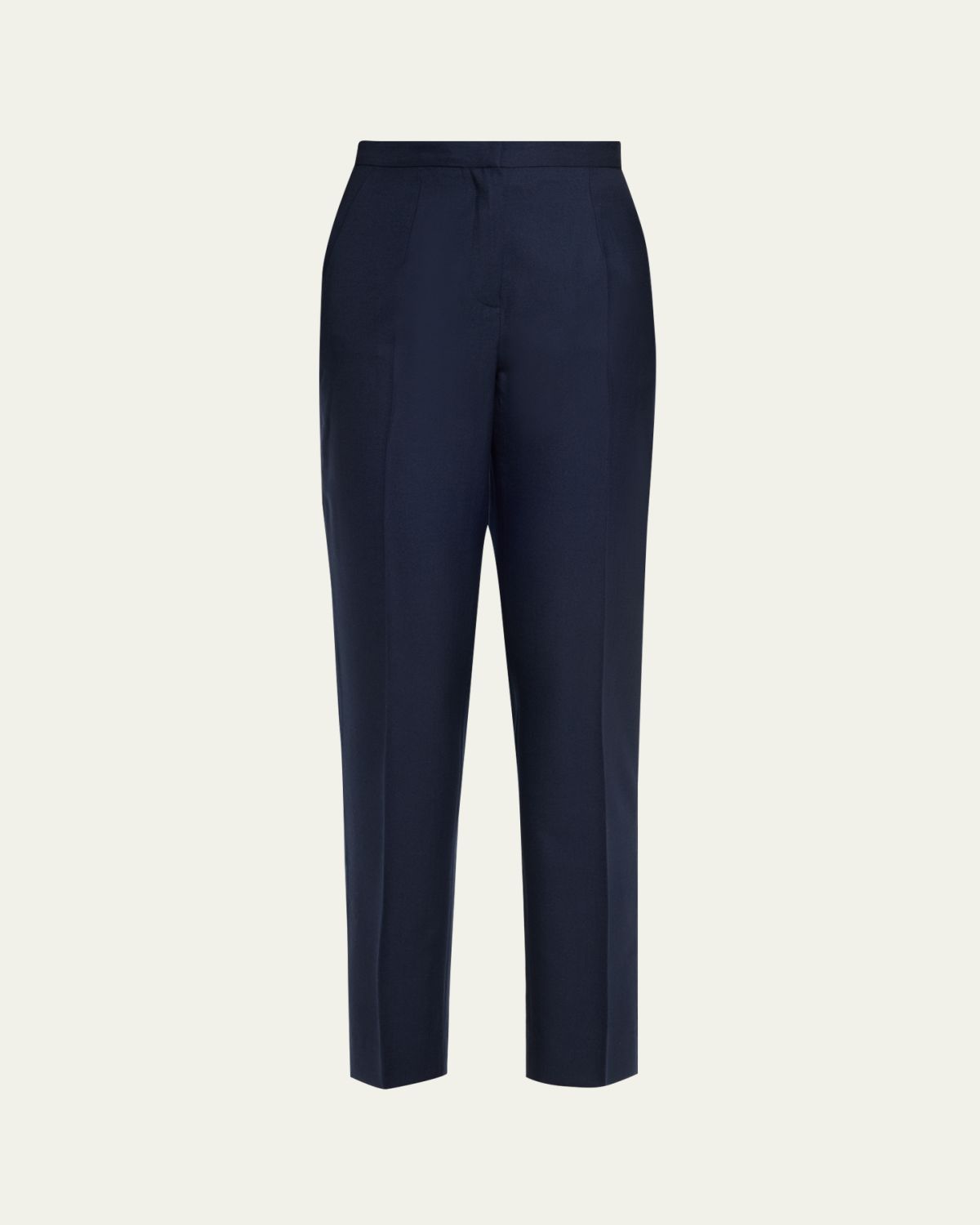 Kiton Wool-Silk Tapered-Leg Ankle Trousers