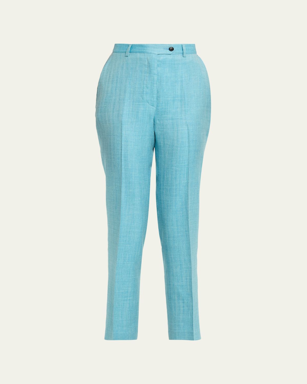 Kiton Wool-Silk Slim-Leg Ankle Trousers