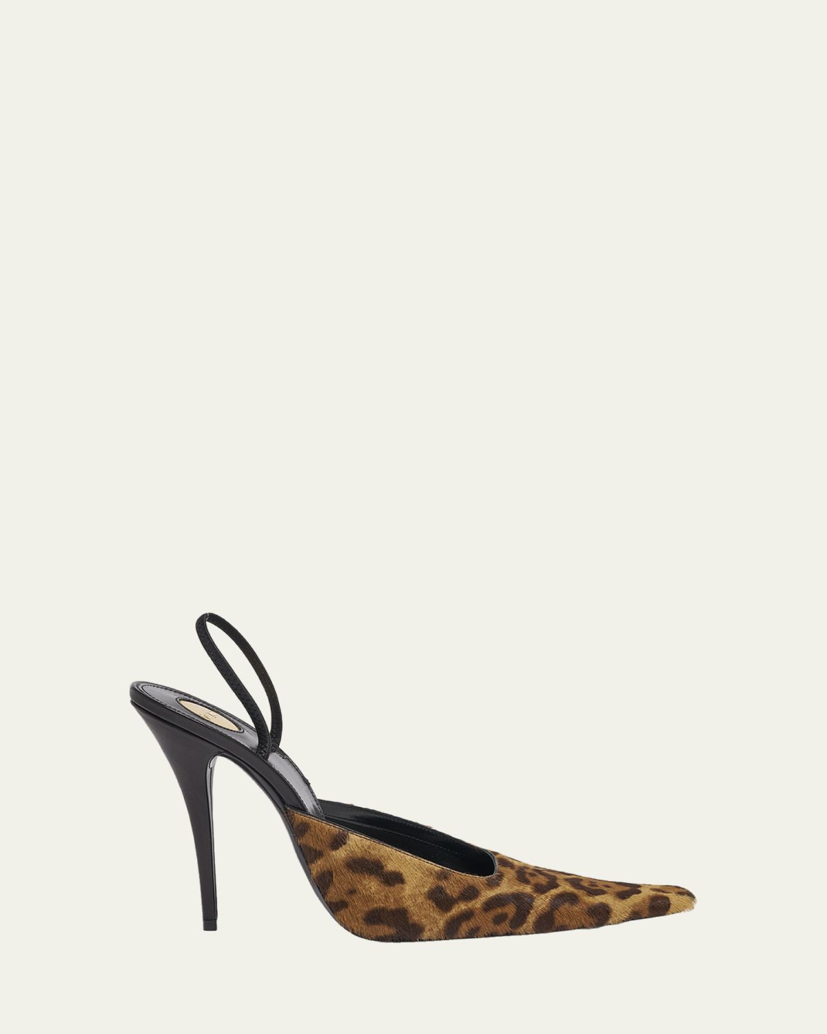 Saint Laurent 110mm Tuileries Leopard-Printed Calf Hair Slingback Pumps