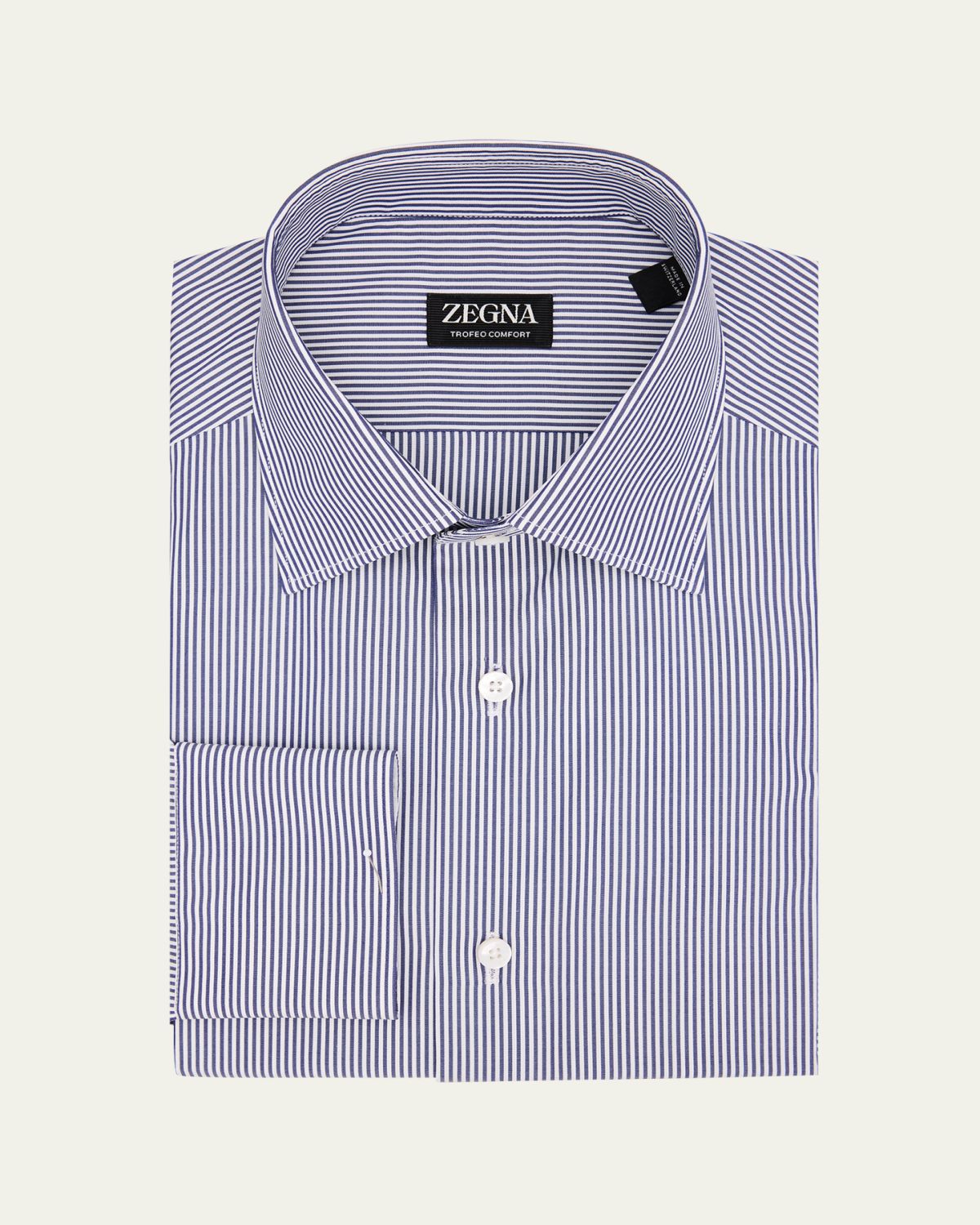 ZEGNA Men 's Trofeo Comfort Cotton Pinstripe Dress Shirt