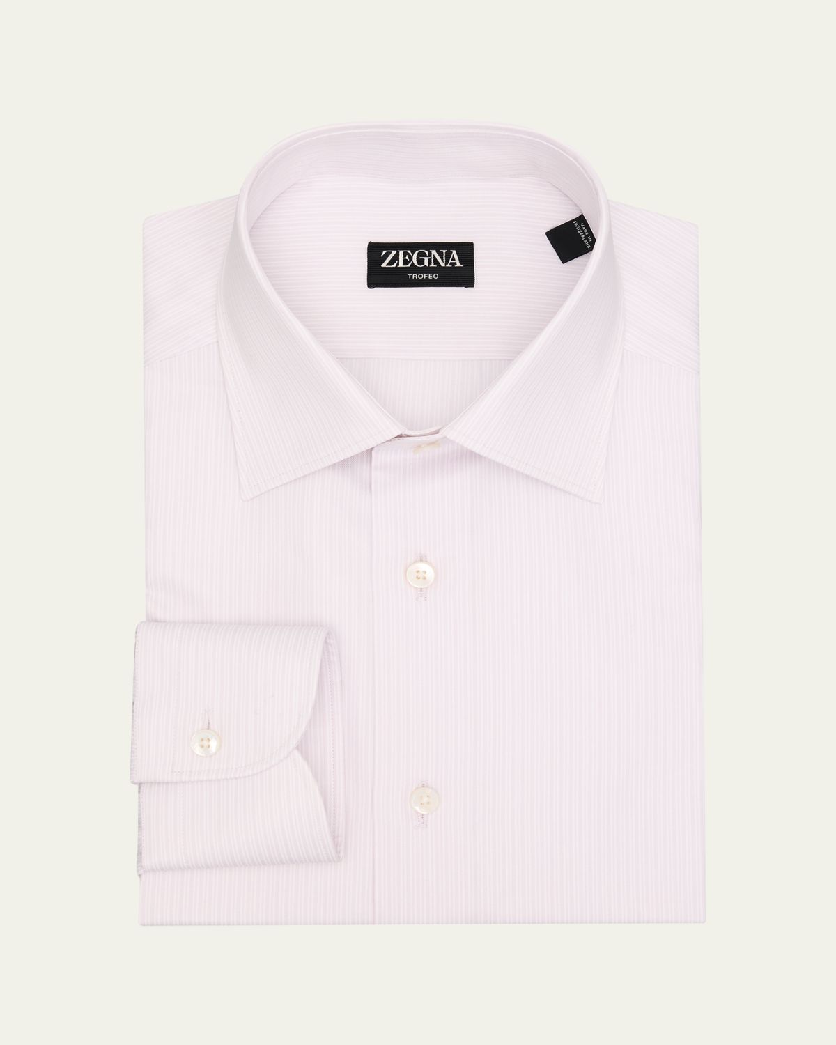 ZEGNA Men 's Micro-Stripe Trofeo Cotton Dress Shirt