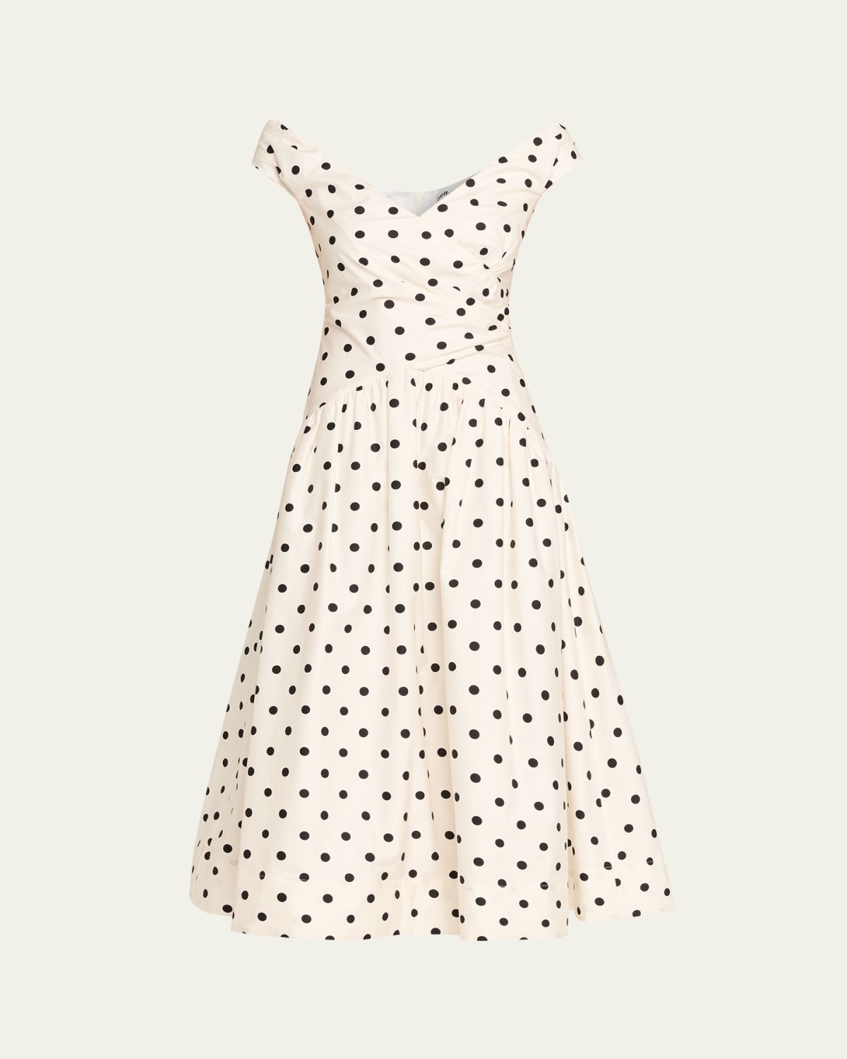Self-Portrait Polka-Dot Cotton Midi Dress