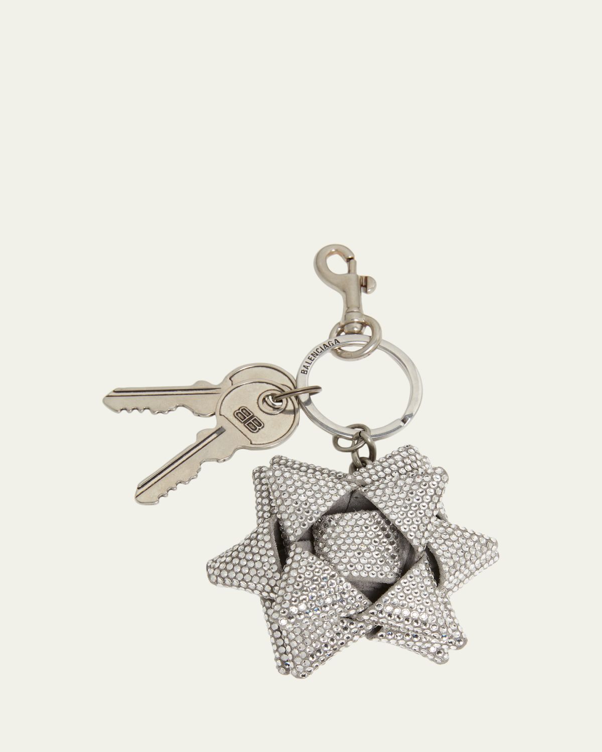Balenciaga Crystal Gifting Bow Key Ring Bag Charm