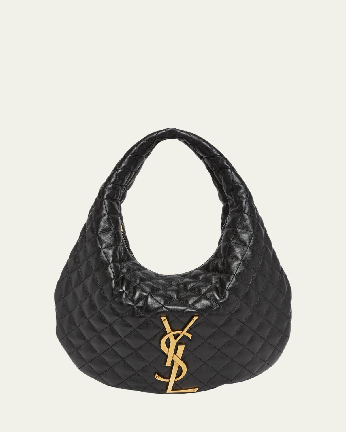 Saint Laurent Icare YSL Quilted Nappa Leather Hobo Bag
