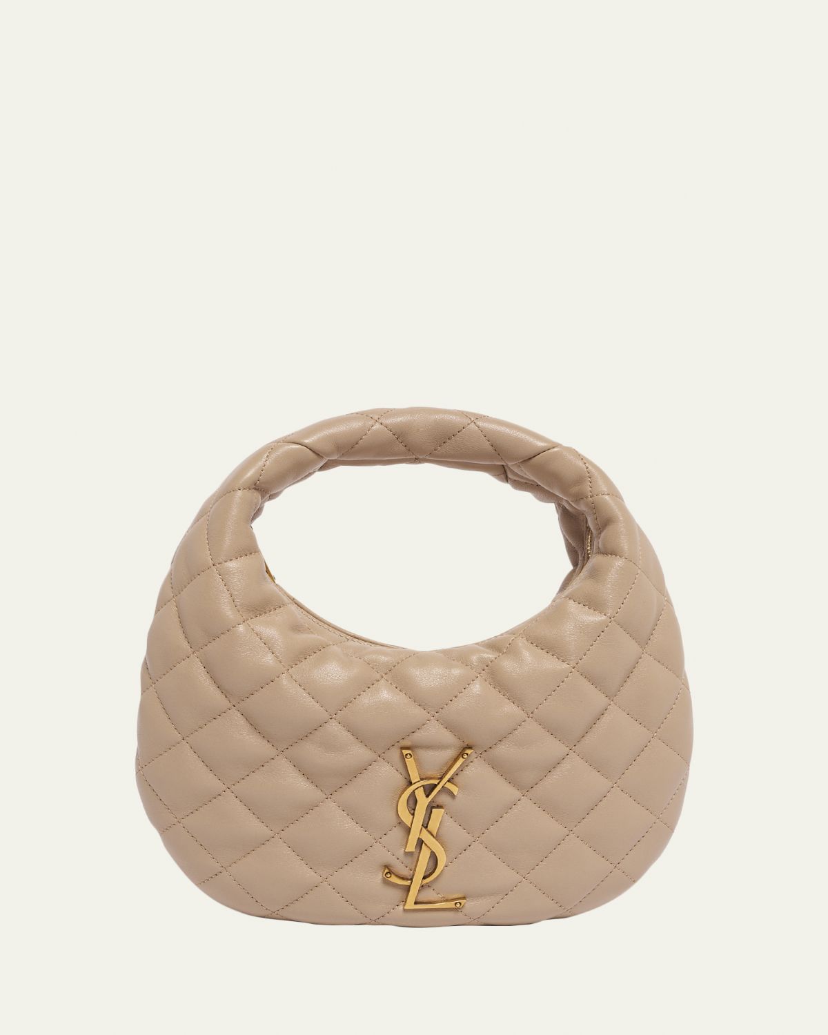 Saint Laurent Icarino Baby YSL Quilted Leather Hobo Bag