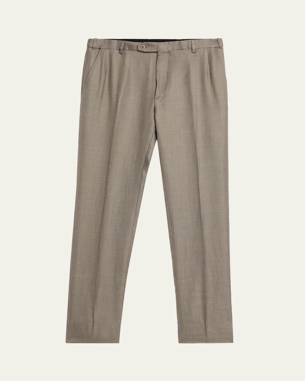 Brioni Men 's Silk Twill Flat-Front Trousers