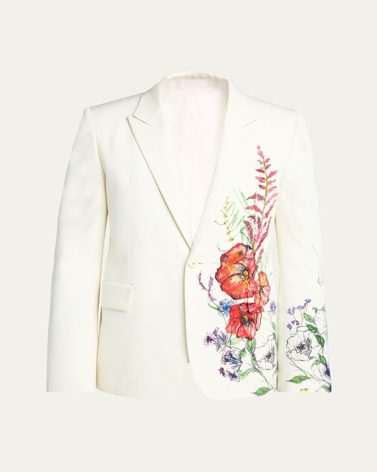 McQueen Men 's Meadow Floral Single-Breasted Sport Coat