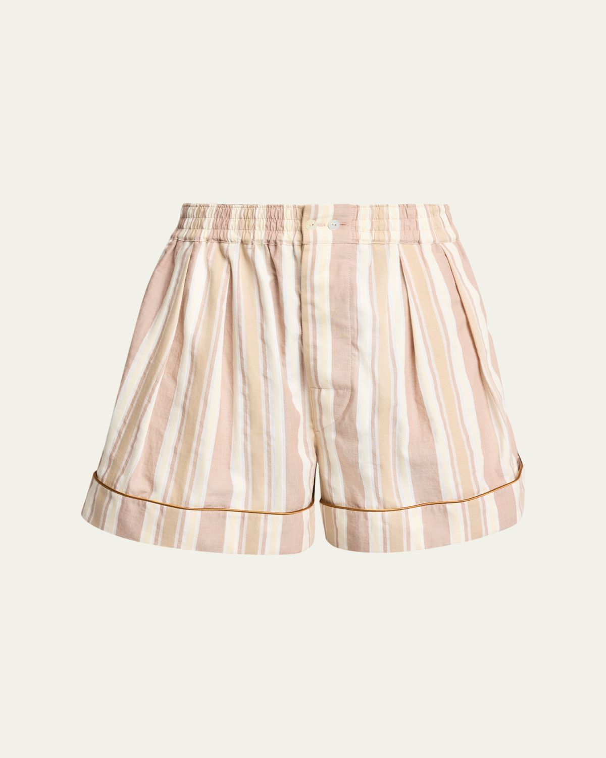 Saint Laurent Striped Pleated Pajama Shorts
