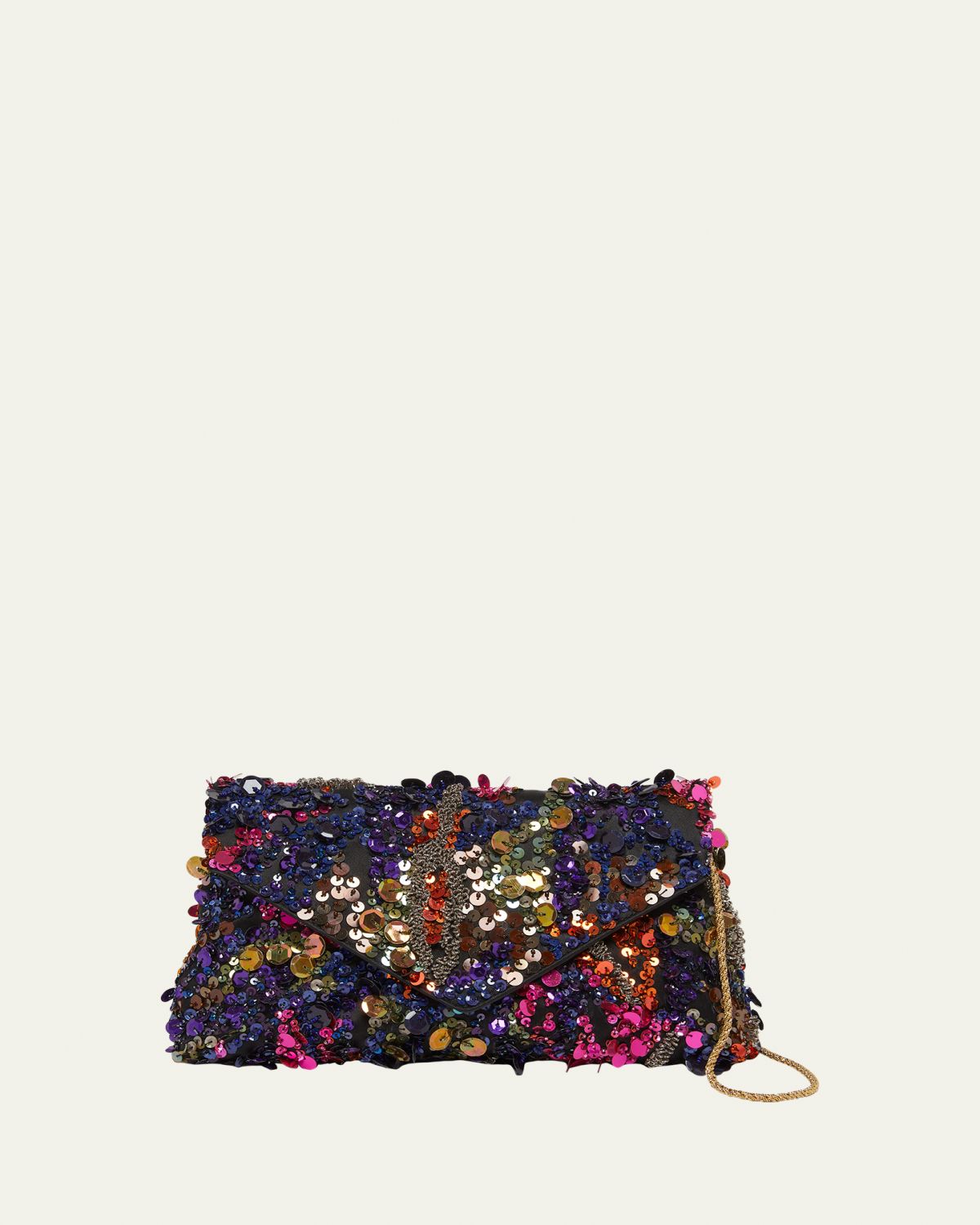 Dries Van Noten Bead & Sequin Envelope Clutch Bag
