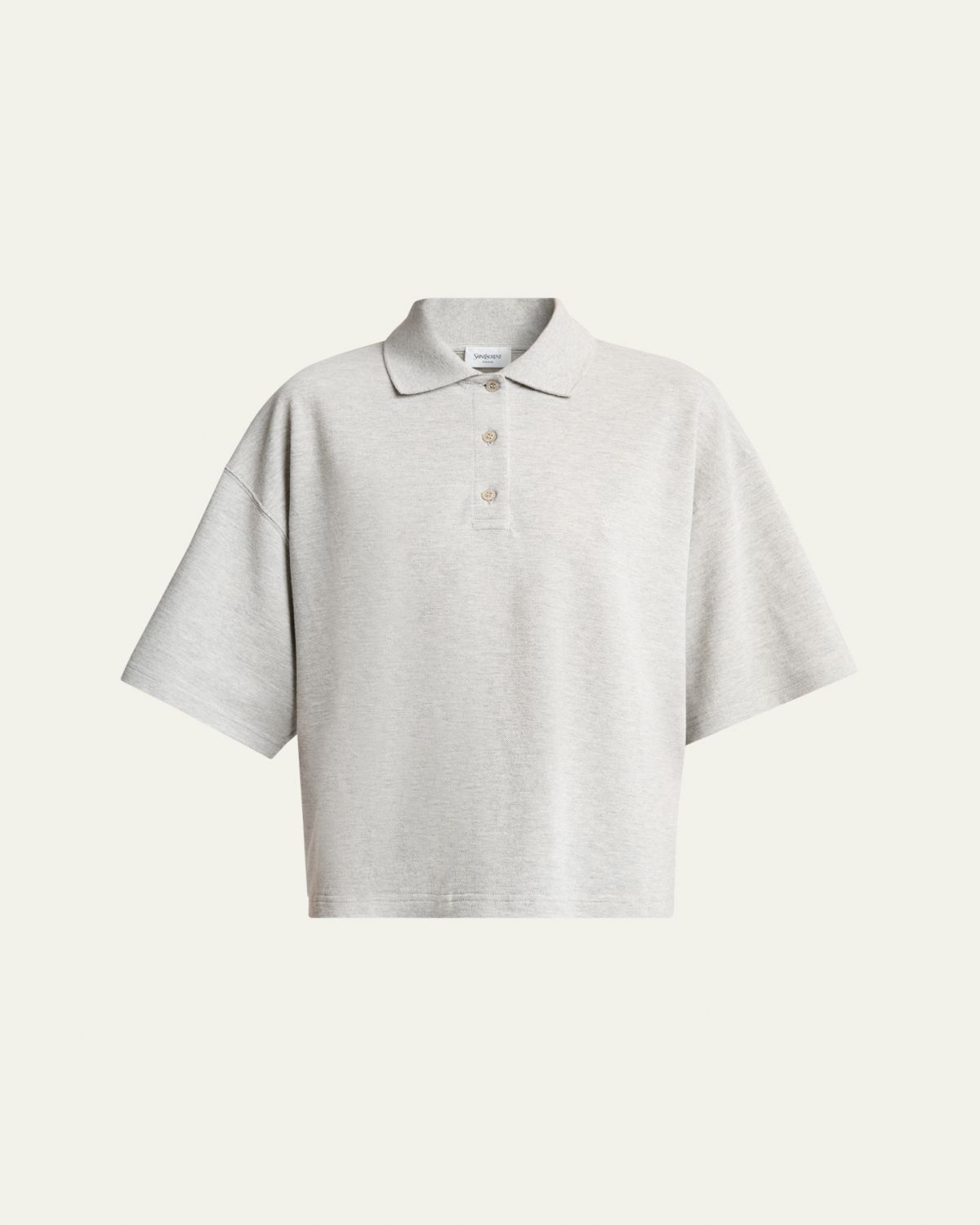 Saint Laurent Short-Sleeve Oversized Polo Shirt