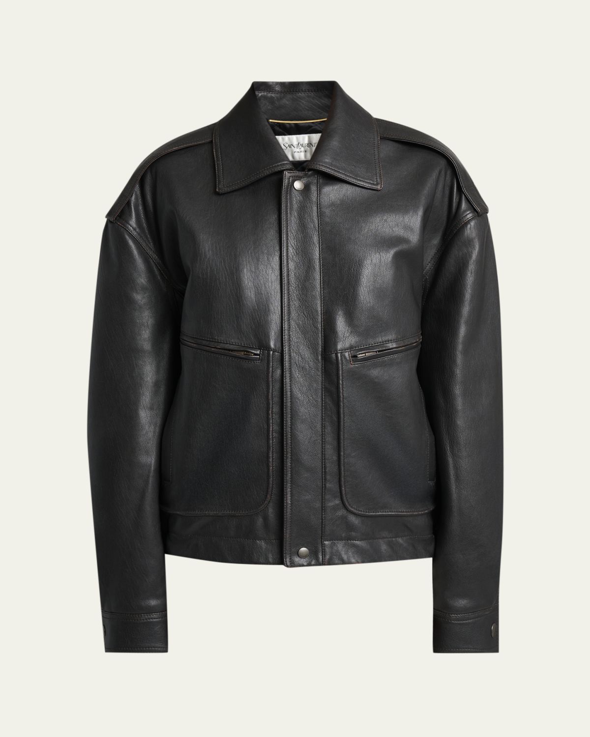 Saint Laurent Front Pocket Leather Jacket