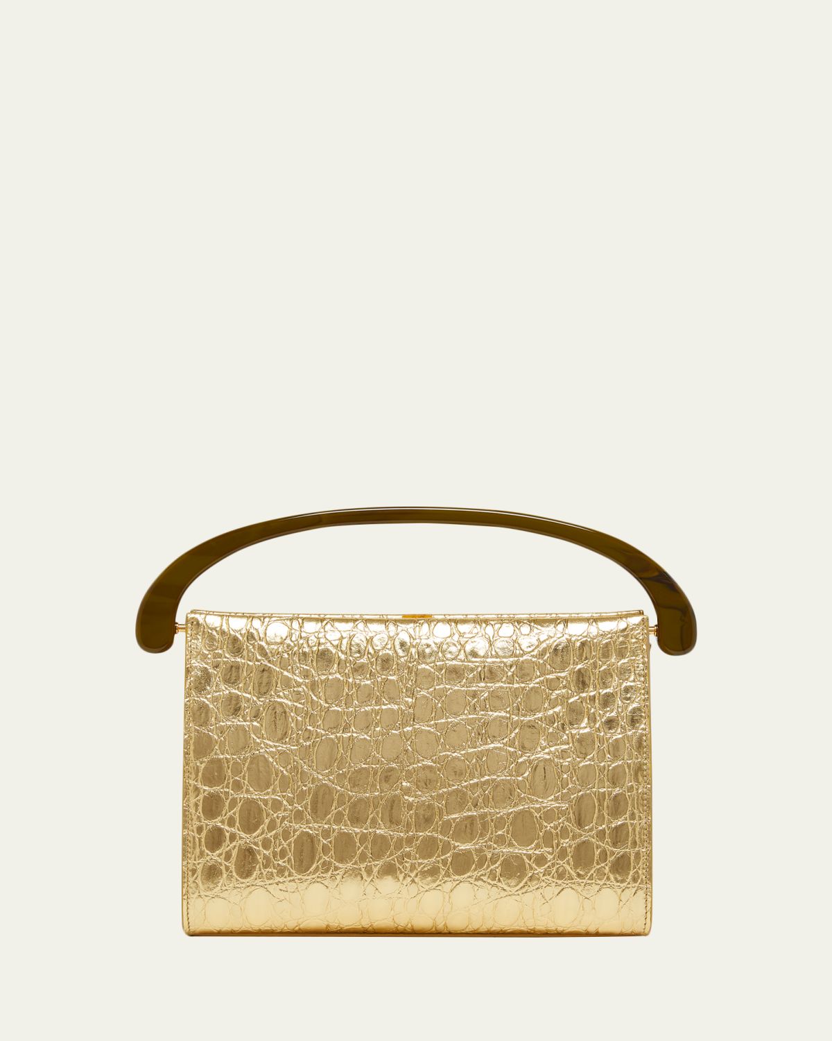 Dries Van Noten Croc-Embossed Leather Top-Handle Bag