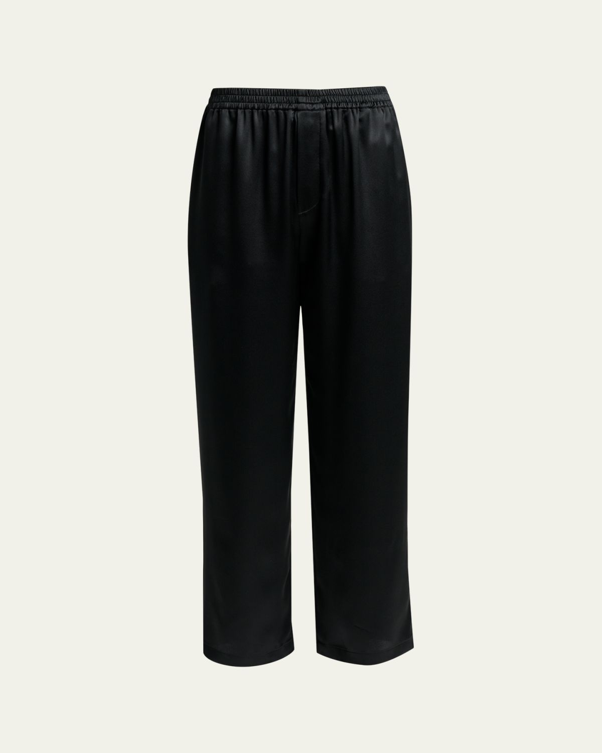 Saint Laurent Silk Straight-Leg Crop Pajama Pants