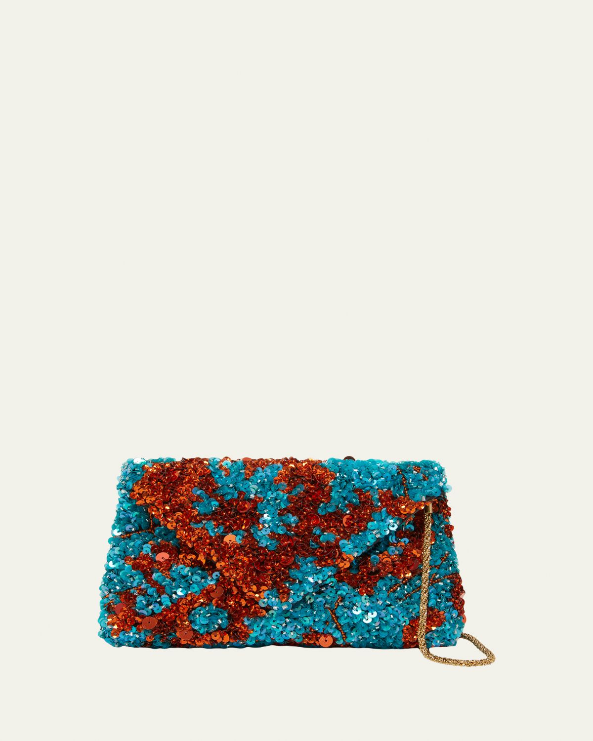 Dries Van Noten Sequined Envelope Clutch Bag