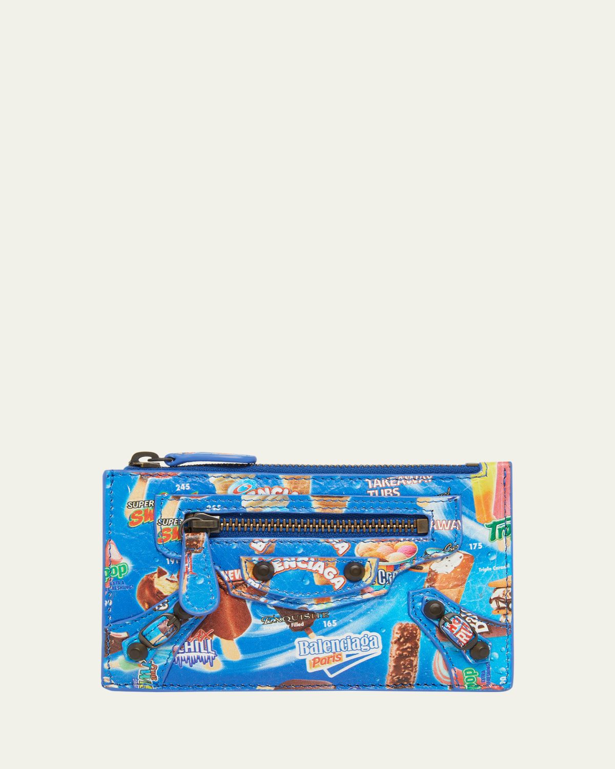 Balenciaga Le City Graphic Leather Long Coin and Card Holder