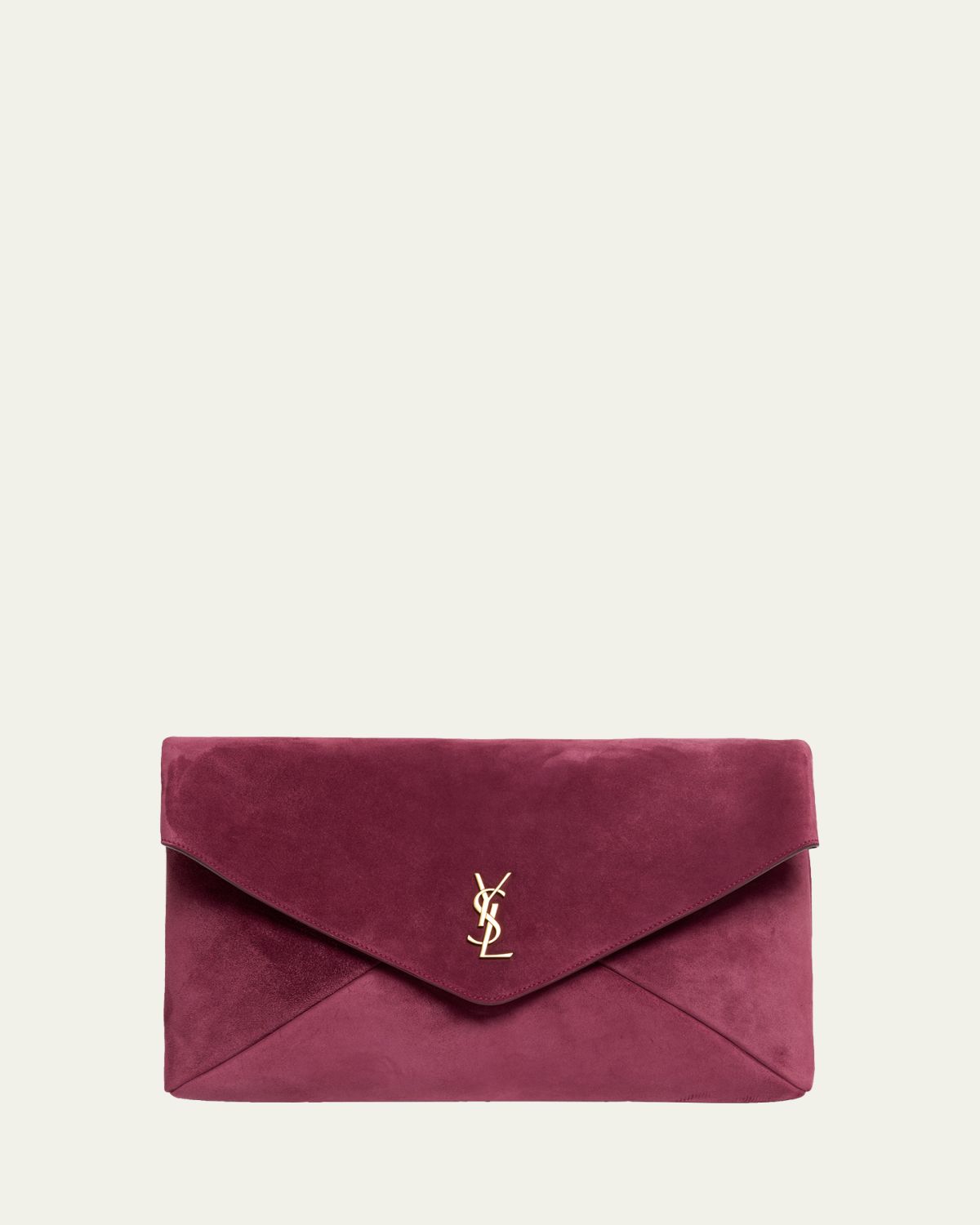 Saint Laurent YSL XXL Suede Envelope Pouch Clutch Bag