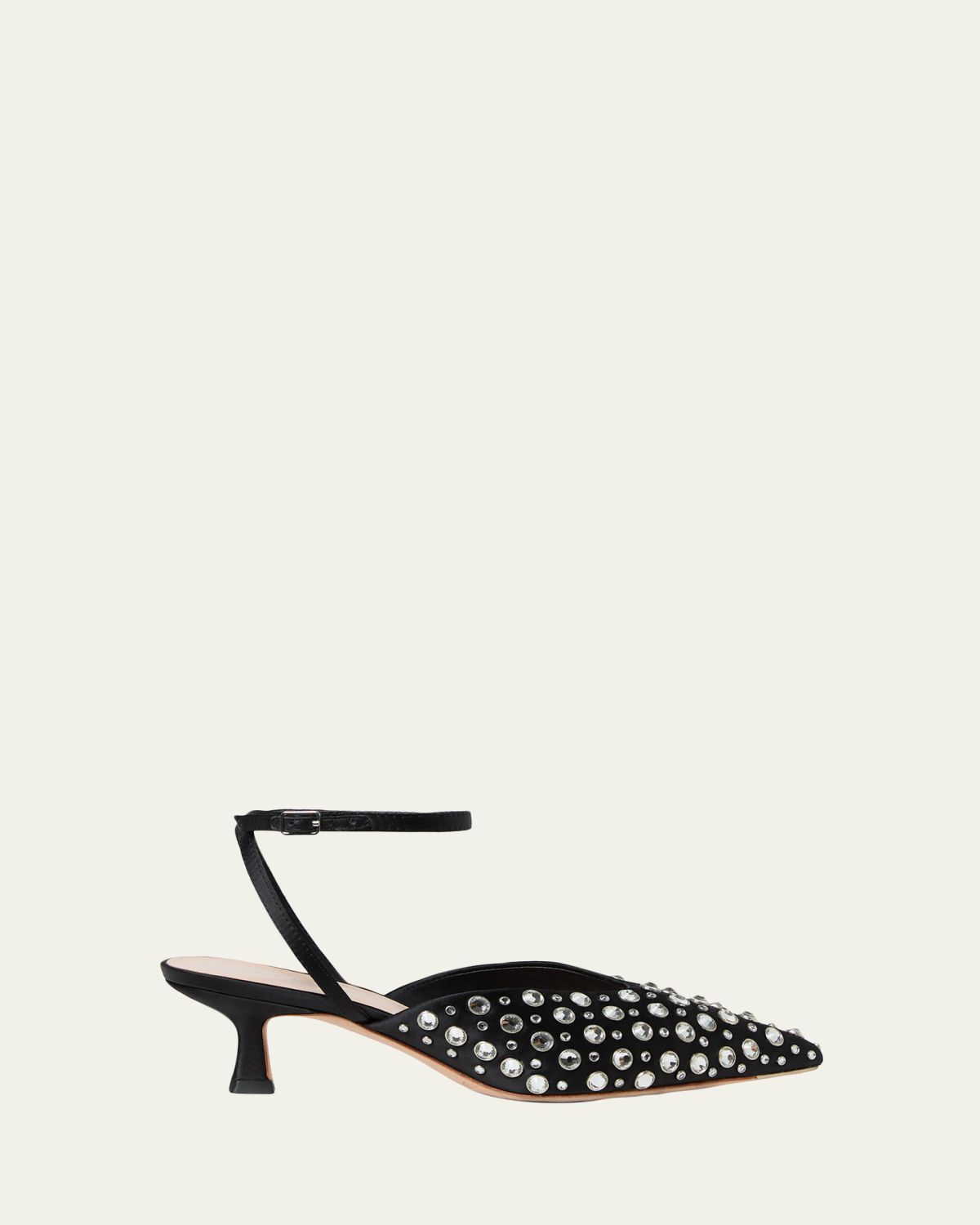 Loeffler Randall Rio Embellished Satin Kitten-Heel Pumps