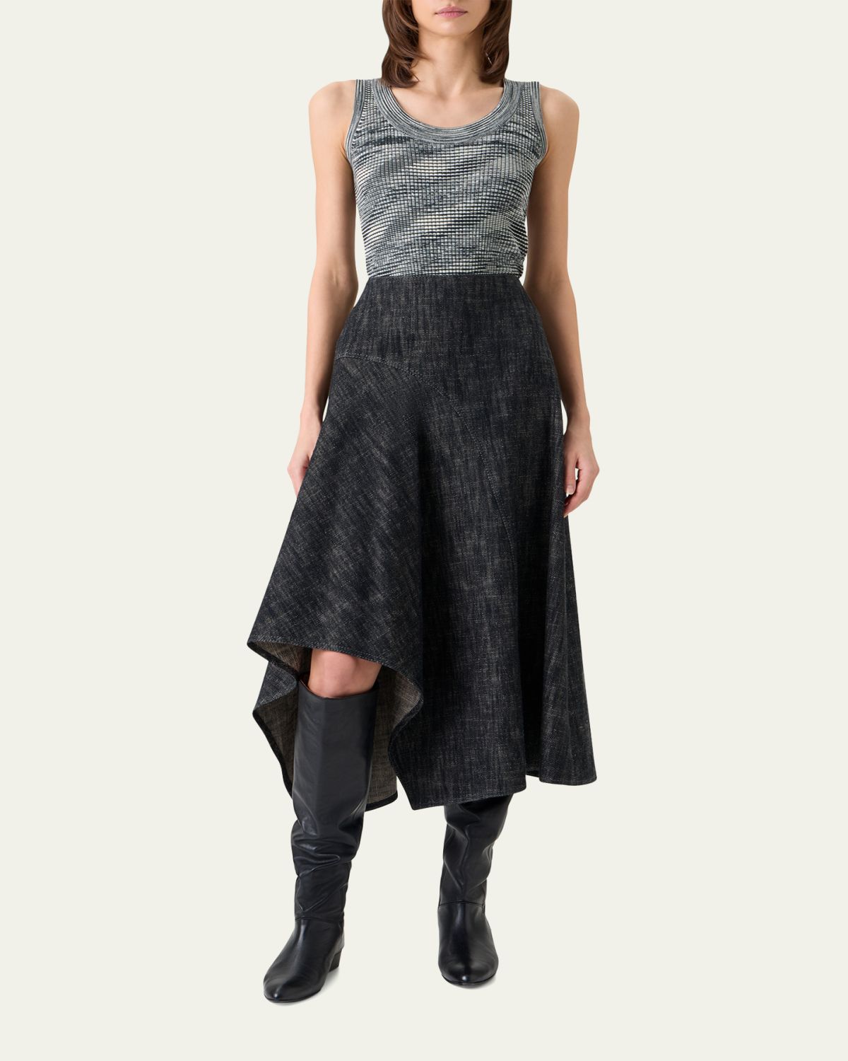 Akris punto Scoop-Neck Space Dye Merino Wool Rib Tank Top | Thumbnail 2 Akris punto Scoop-Neck Space Dye Merino Wool Rib Tank Top | Thumbnail 2