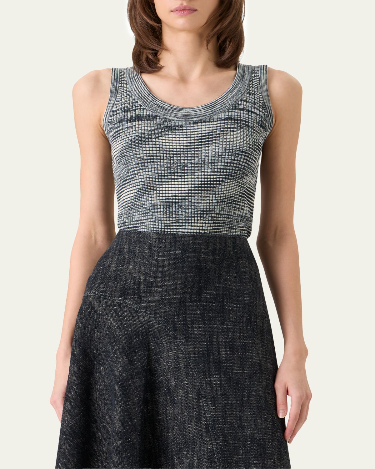Akris punto Scoop-Neck Space Dye Merino Wool Rib Tank Top | Thumbnail 4 Akris punto Scoop-Neck Space Dye Merino Wool Rib Tank Top | Thumbnail 4