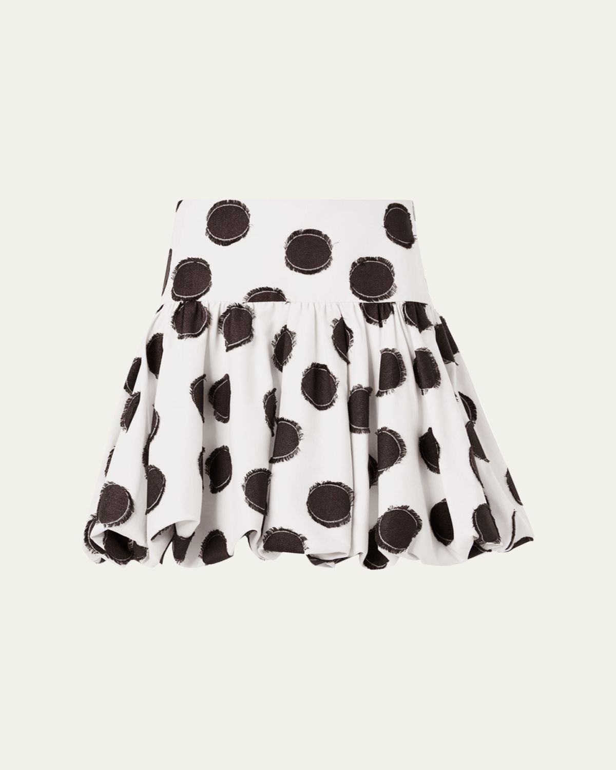 Akris punto Fringed Polka Dot Jacquard Mini Skirt