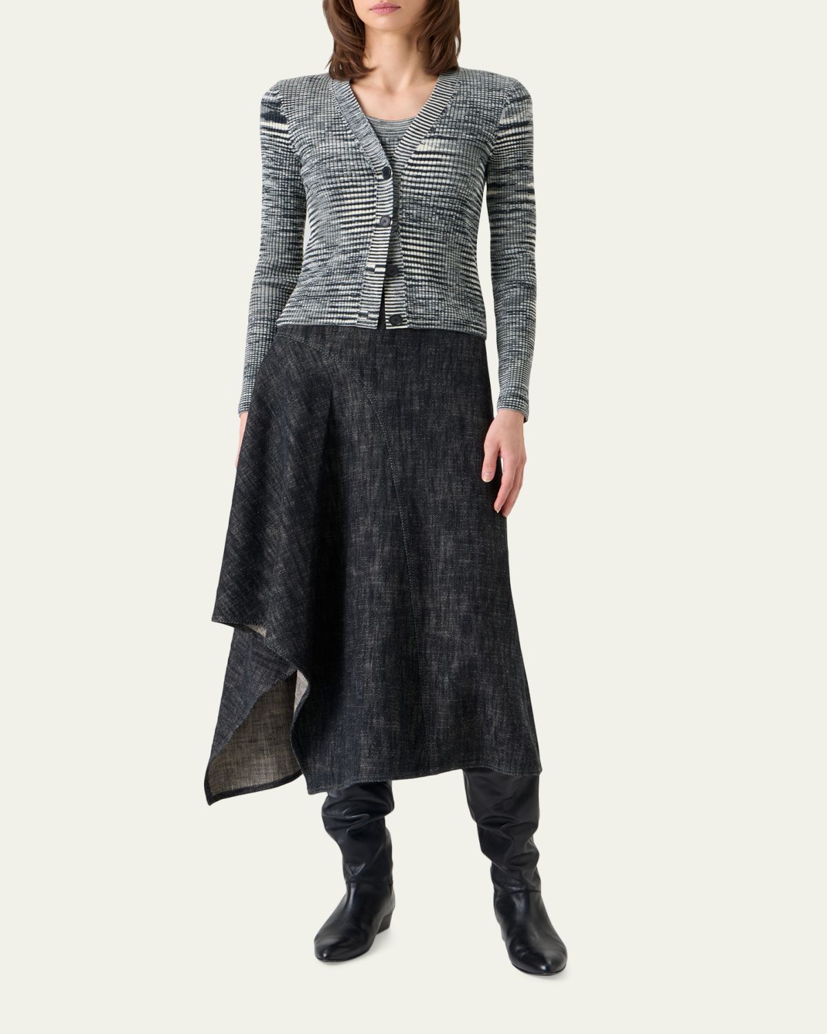 Akris punto Space Dye Ribbed Merino Cardigan | Thumbnail 2