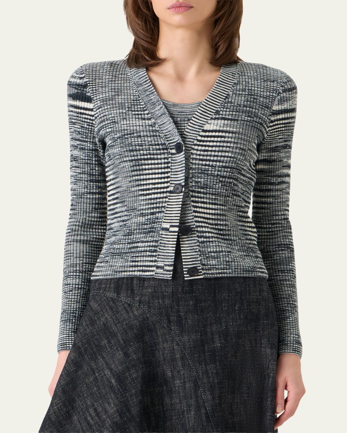 Akris punto Space Dye Ribbed Merino Cardigan | Thumbnail 4