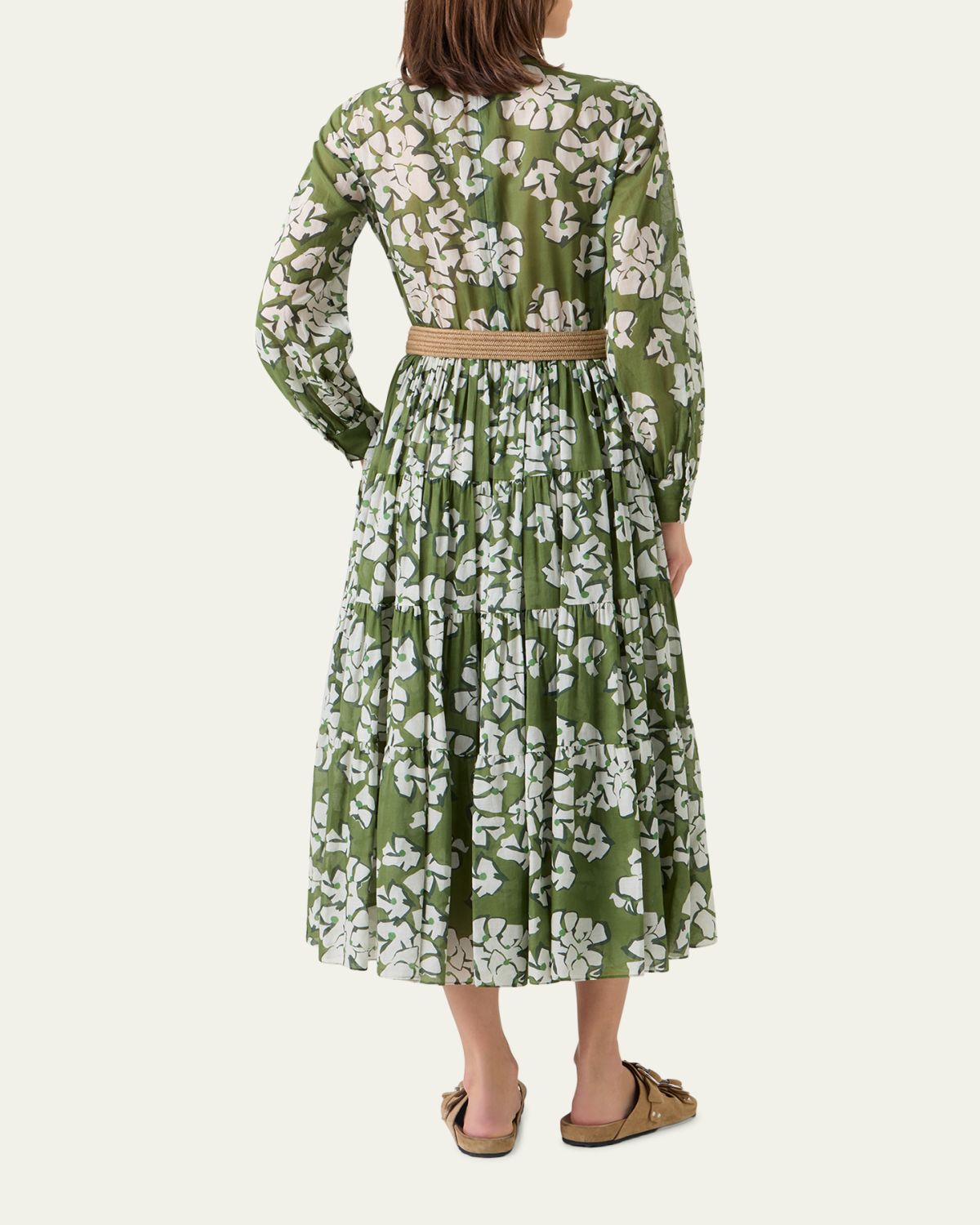 Akris punto Floral Cotton Muslin Tiered Midi Shirtdress | Thumbnail 3