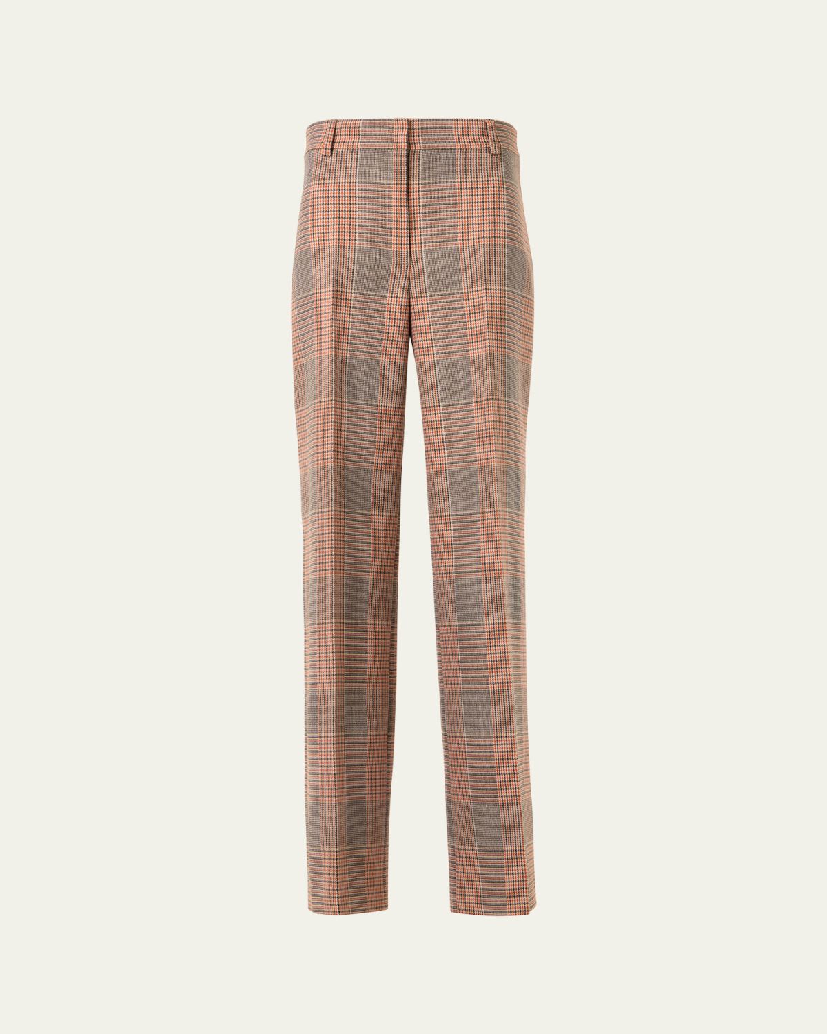 Akris punto Chiaro Glen Check Heavy Wool Twill Pants
