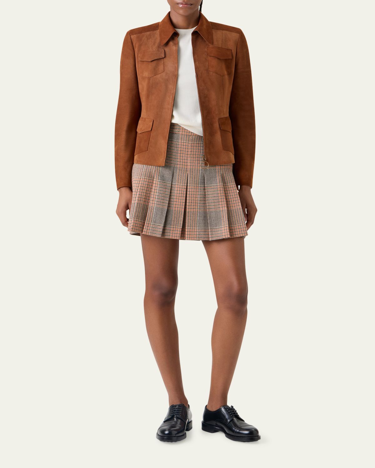 Akris punto Suede Slim Zip Jacket | Thumbnail 2 Akris punto Suede Slim Zip Jacket | Thumbnail 2