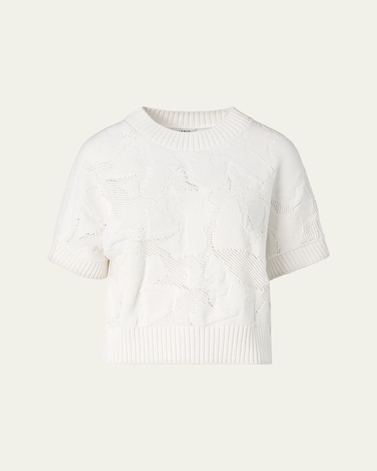 Akris punto Chunky Flower Ajour Knit Short-Sleeve Sweater | Thumbnail 6 Akris punto Chunky Flower Ajour Knit Short-Sleeve Sweater | Thumbnail 6