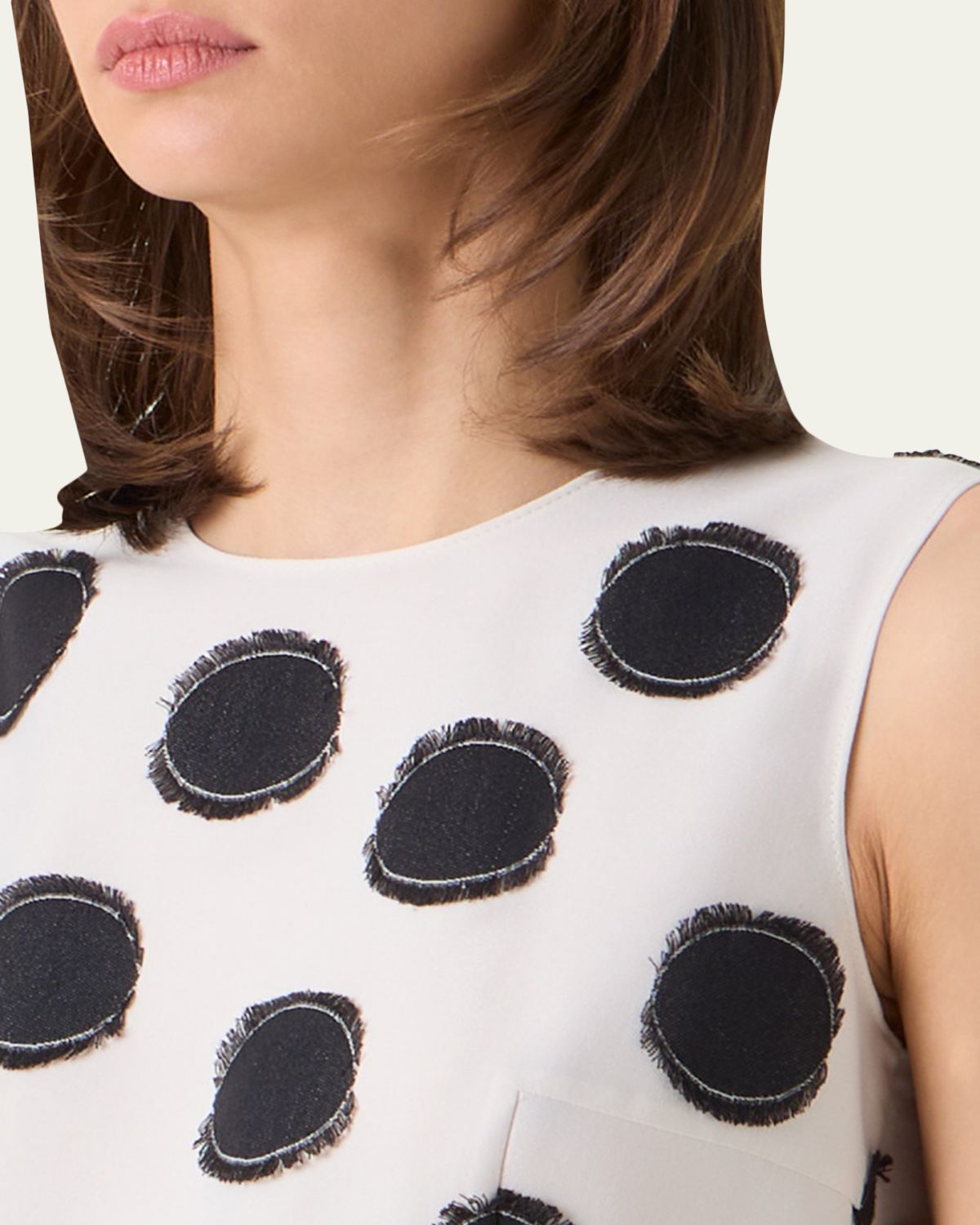 Akris punto Sleeveless Fringed Polka-Dot Jacquard Midi Dress | Thumbnail 5 Akris punto Sleeveless Fringed Polka-Dot Jacquard Midi Dress | Thumbnail 5