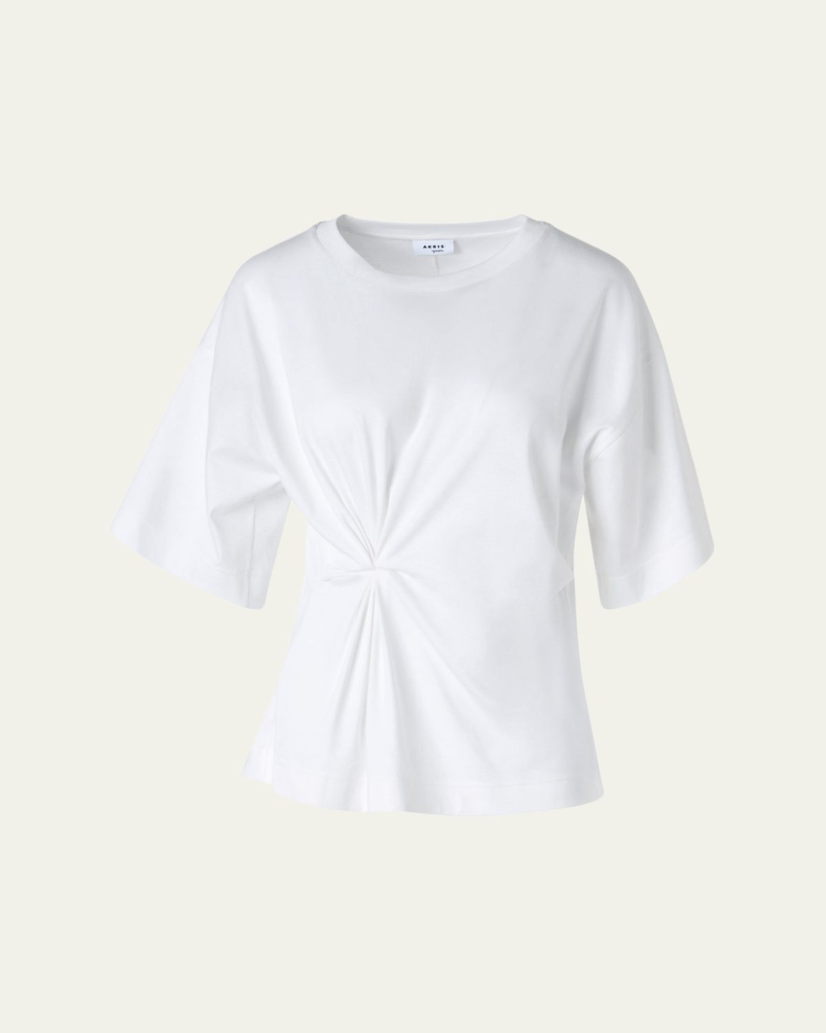 Akris punto Gathered Cotton Jersey Short-Sleeve T-Shirt | Thumbnail 6 Akris punto Gathered Cotton Jersey Short-Sleeve T-Shirt | Thumbnail 6
