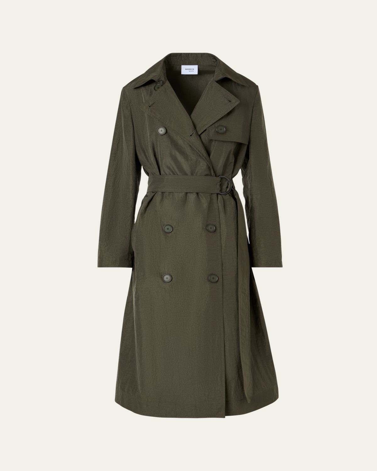 Akris punto Double-Breasted Crinkled Parachute Taffeta Belted Trench Coat | Thumbnail 6