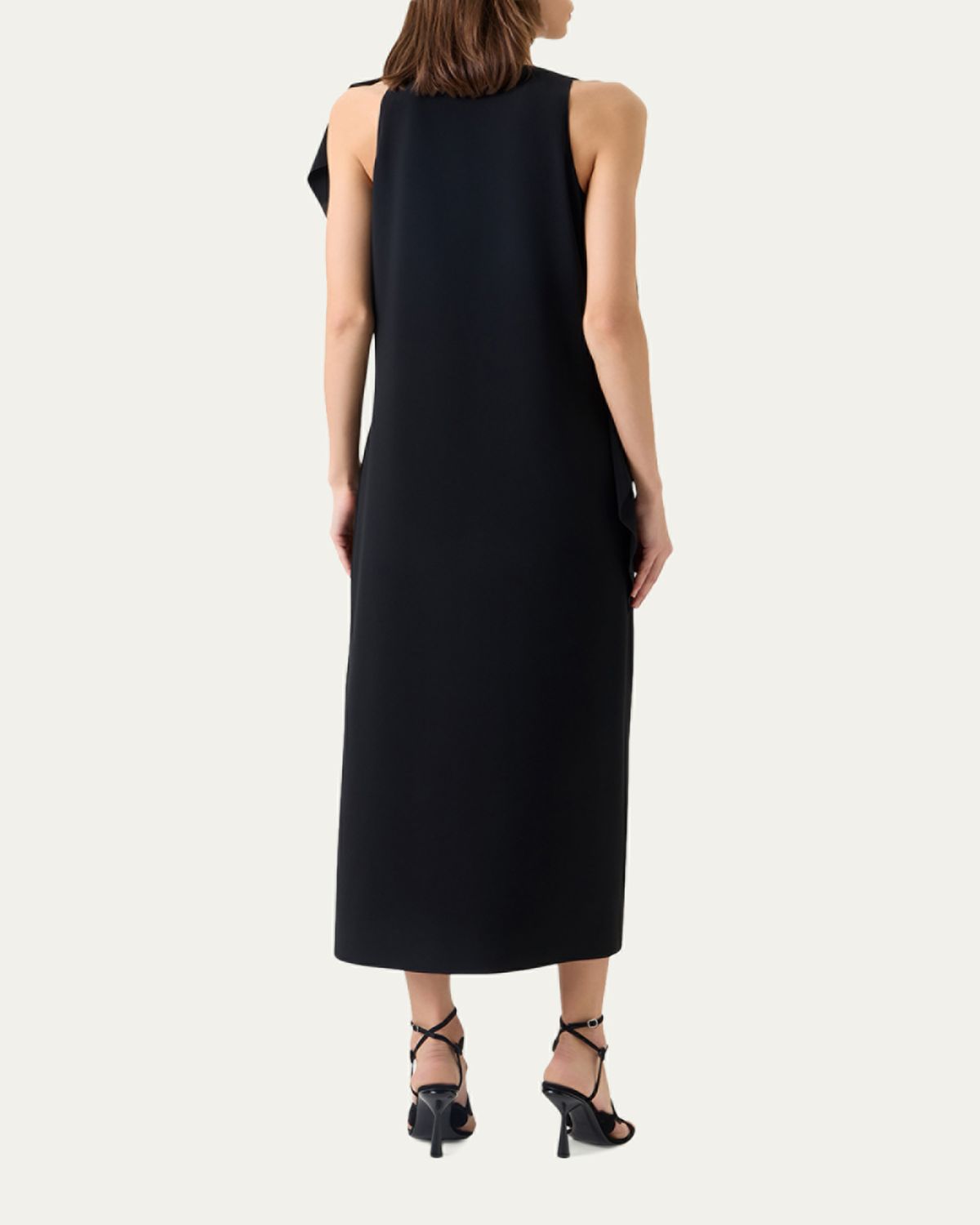 Akris punto Sleeveless Asymmetric Draped Papercut Flower Crepe Midi Dress | Thumbnail 3 Akris punto Sleeveless Asymmetric Draped Papercut Flower Crepe Midi Dress | Thumbnail 3