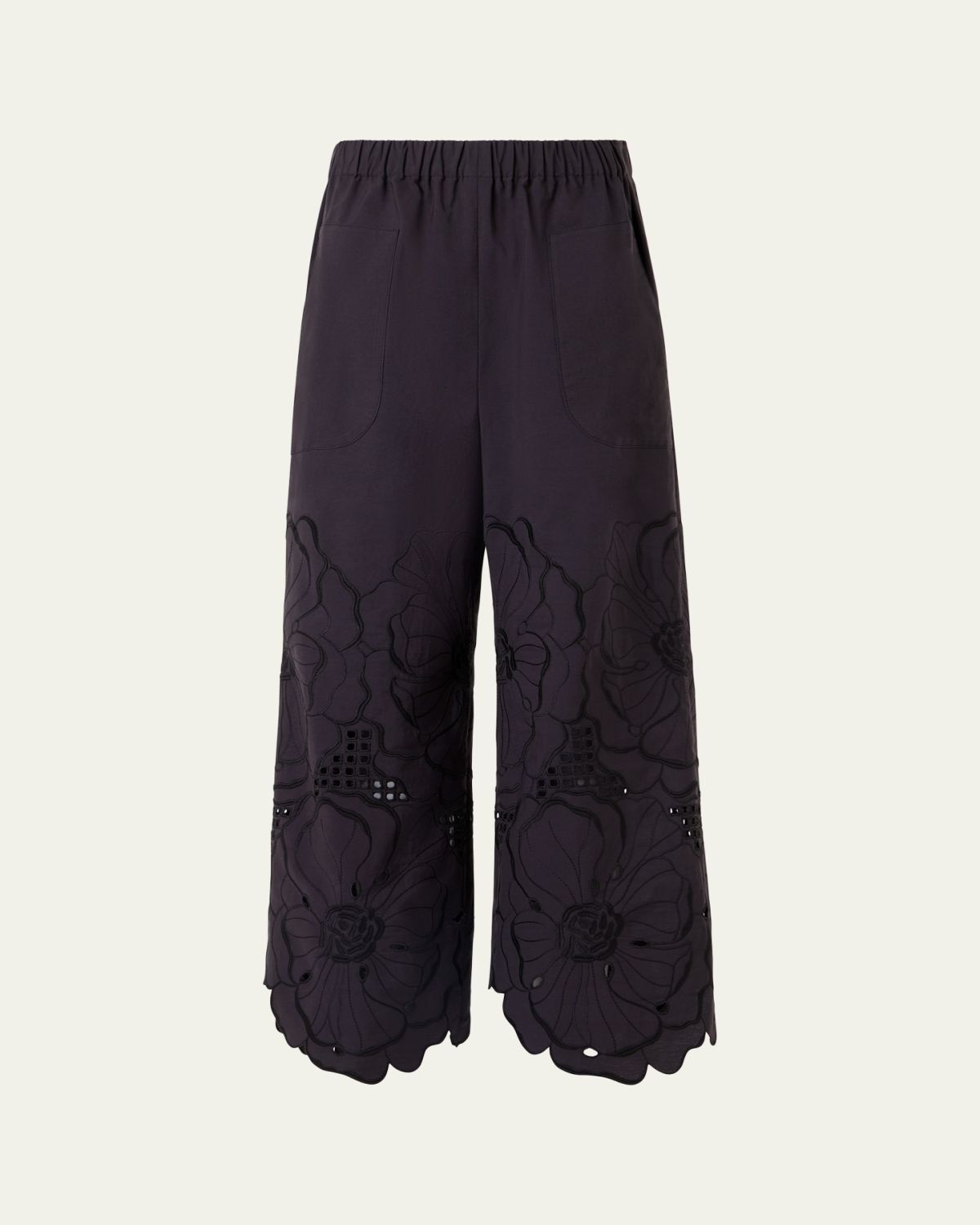 Akris punto Frey Flower Eyelet Pants in Cotton Poplin | Thumbnail 5 Akris punto Frey Flower Eyelet Pants in Cotton Poplin | Thumbnail 5