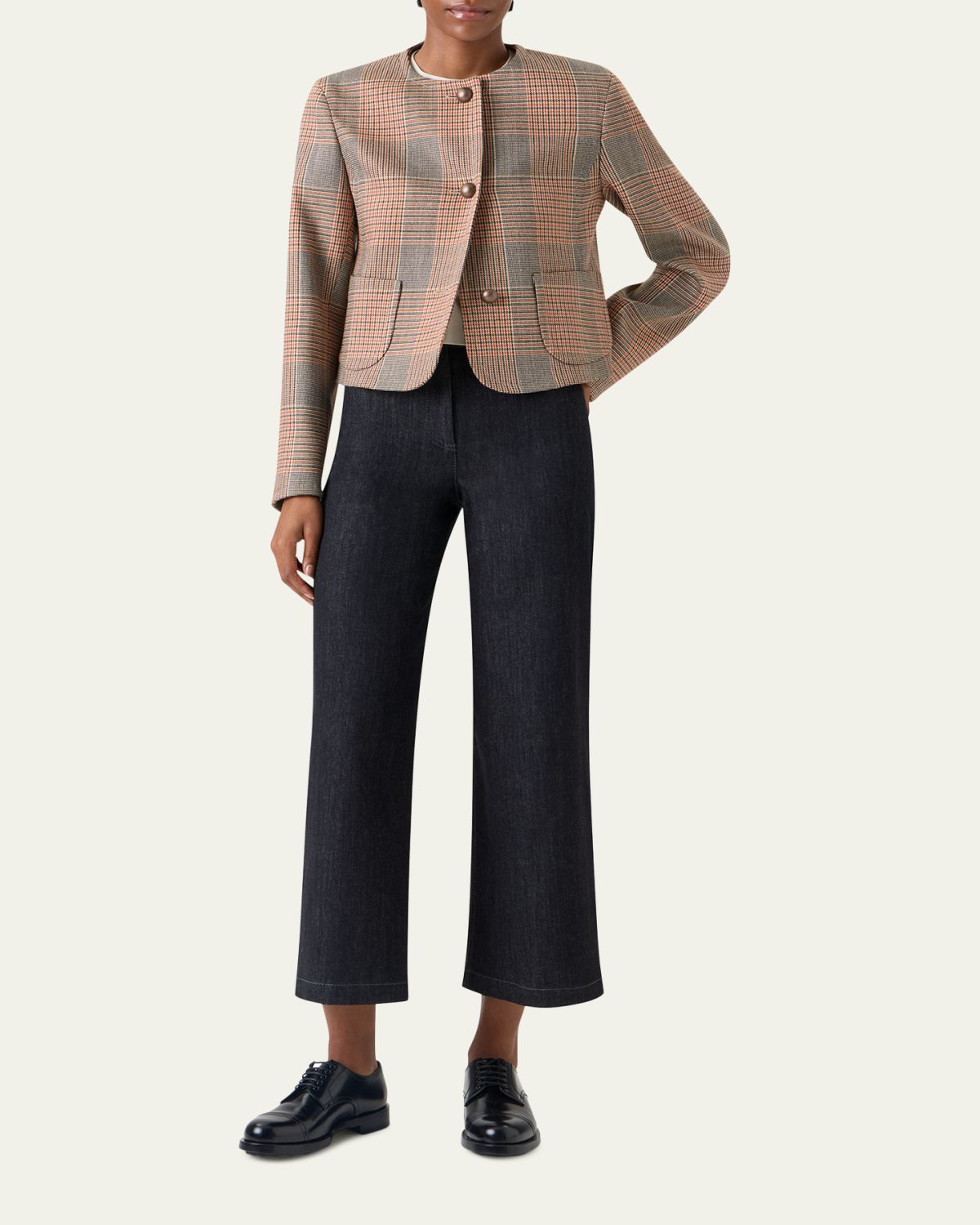Akris punto Glen Plaid Wool Jacket | Thumbnail 2 Akris punto Glen Plaid Wool Jacket | Thumbnail 2