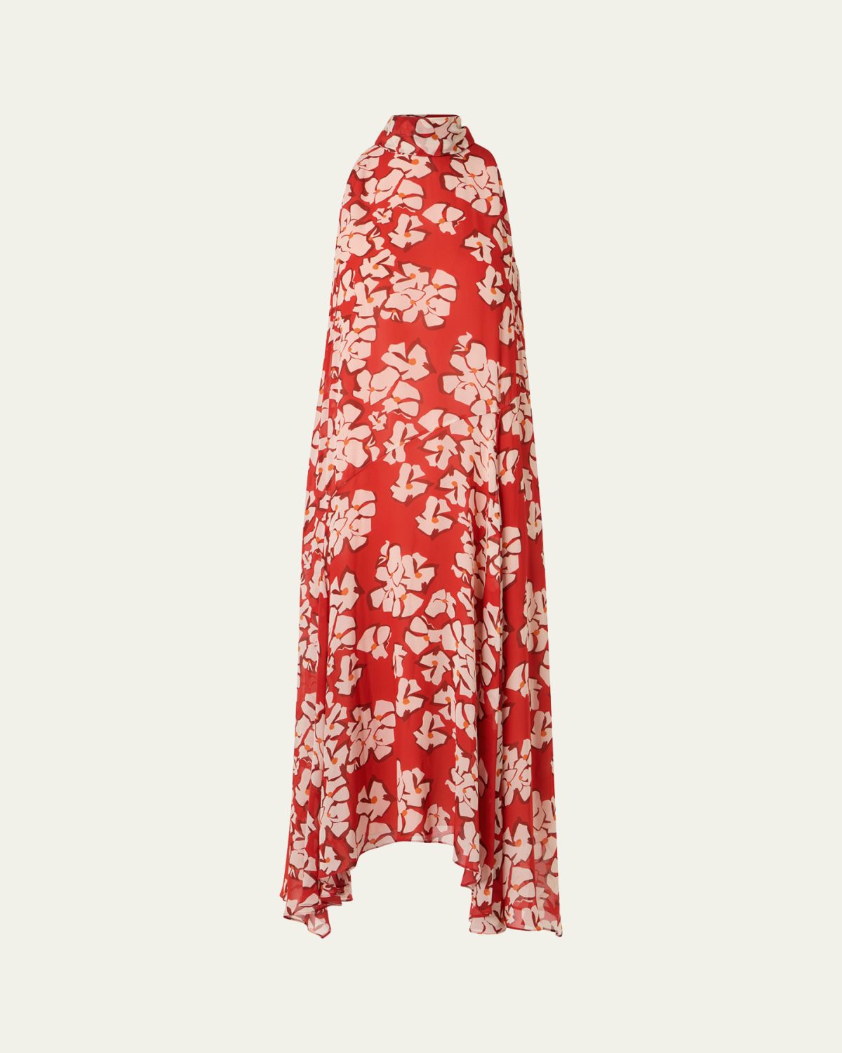 Akris punto Mock-Neck Papercut Floral Print Viscose Georgette Midi Dress | Thumbnail 6 Akris punto Mock-Neck Papercut Floral Print Viscose Georgette Midi Dress | Thumbnail 6