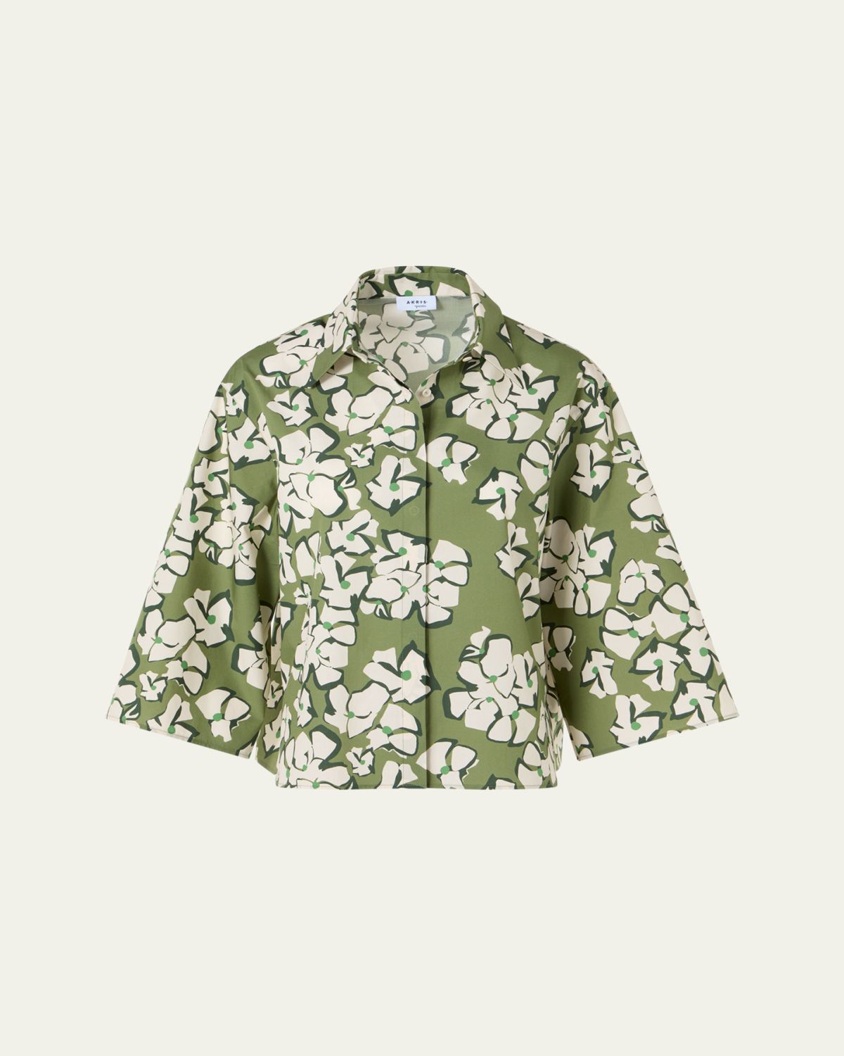 Akris punto Papercut Flower Print Cotton Poplin Button-Down Shirt | Thumbnail 6 Akris punto Papercut Flower Print Cotton Poplin Button-Down Shirt | Thumbnail 6