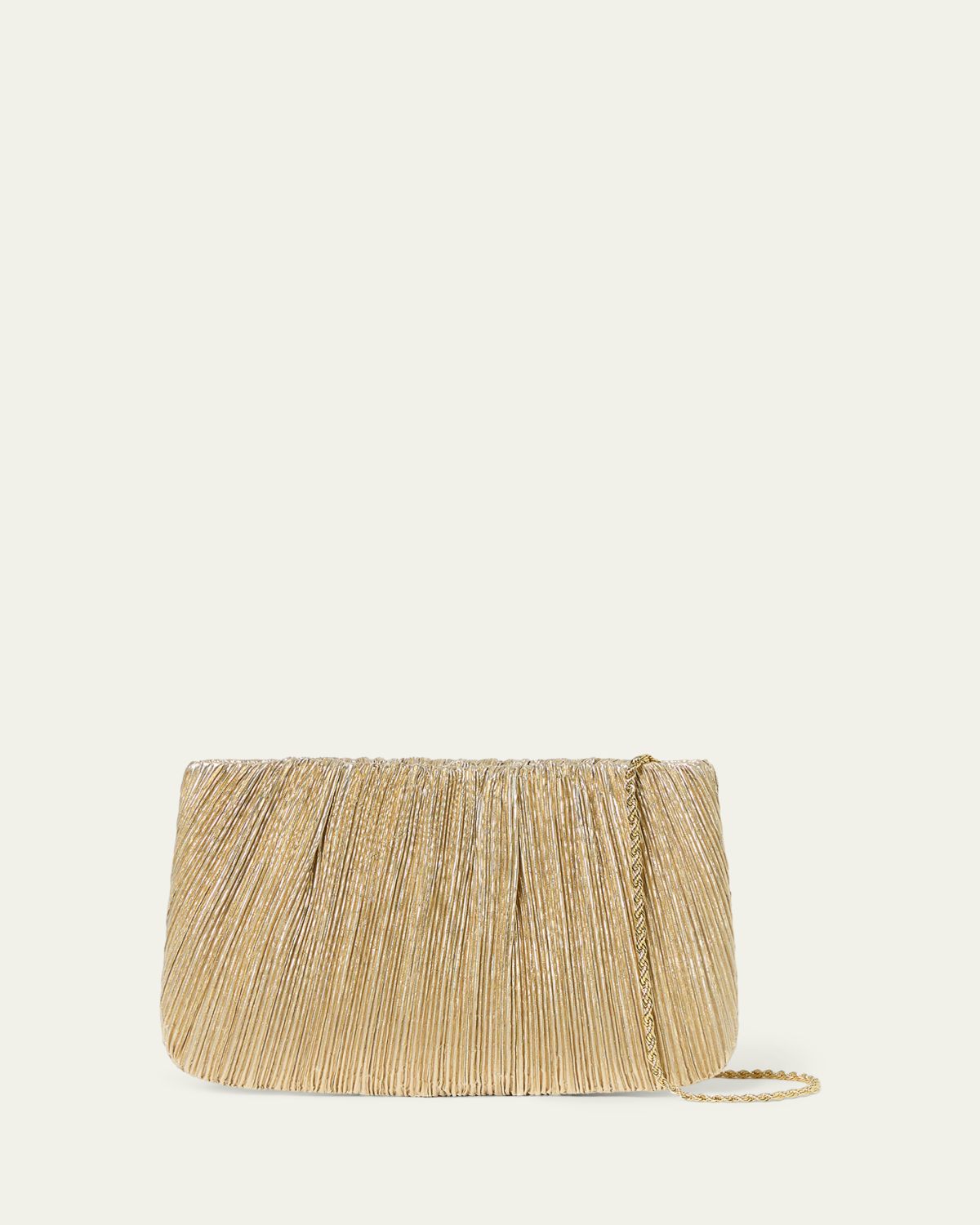 Loeffler Randall Brit Pleated Lame Clutch Bag