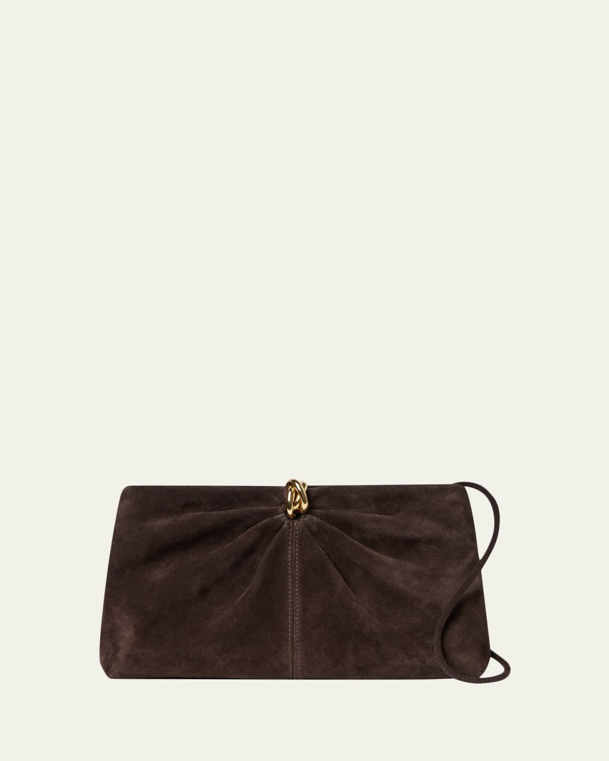 Loeffler Randall Corrine Pleated Suede Clutch Bag