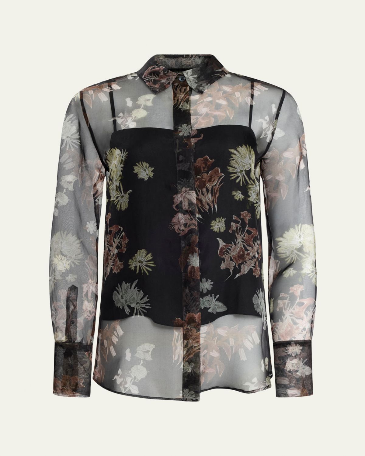 Altuzarra Chika Floral Silk Button-Front Shirt