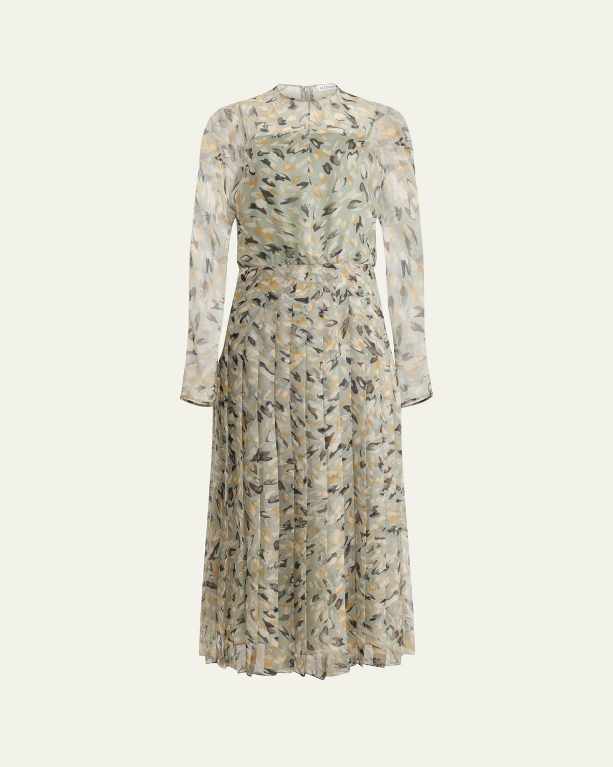 Altuzarra Birdy Printed Chiffon Long-Sleeve Maxi Dress