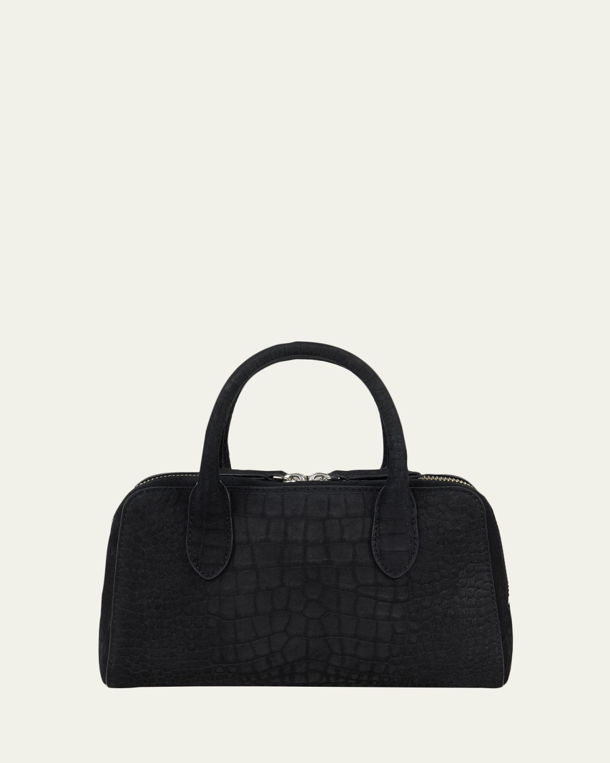 WE-AR4 The Ivy 22 Croc-Embossed Nubuck Leather Top-Handle Bag