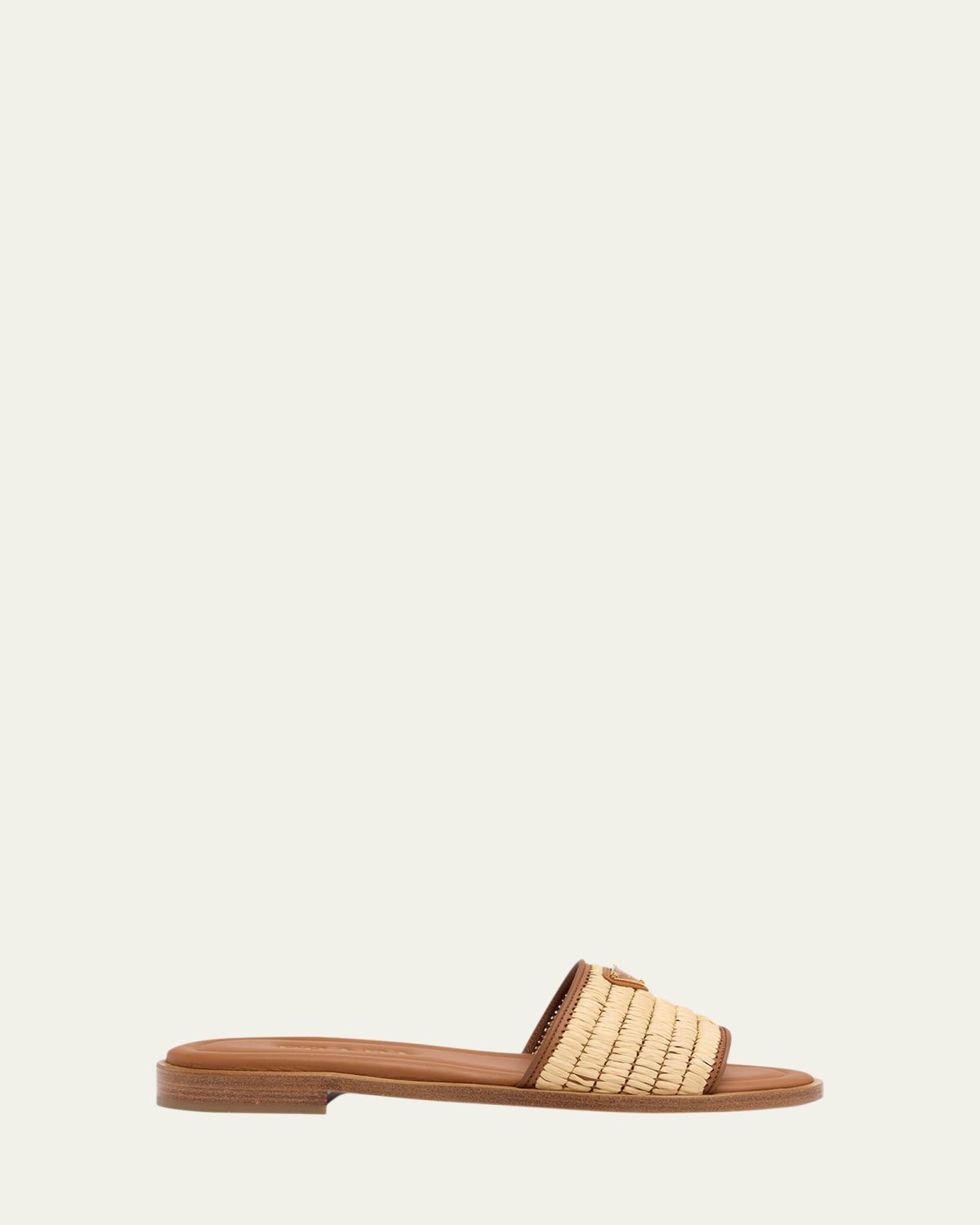 Prada Triangle Logo Raffia Flat Slide Sandals | Thumbnail 8 Prada Triangle Logo Raffia Flat Slide Sandals | Thumbnail 8