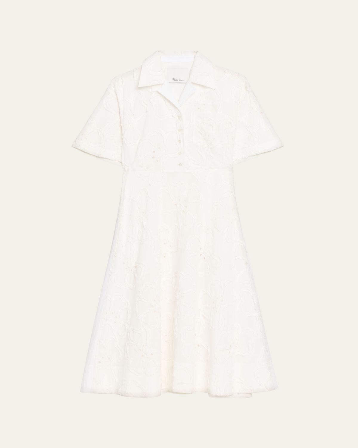 3.1 Phillip Lim Floral Embroidered Midi Shirtdress