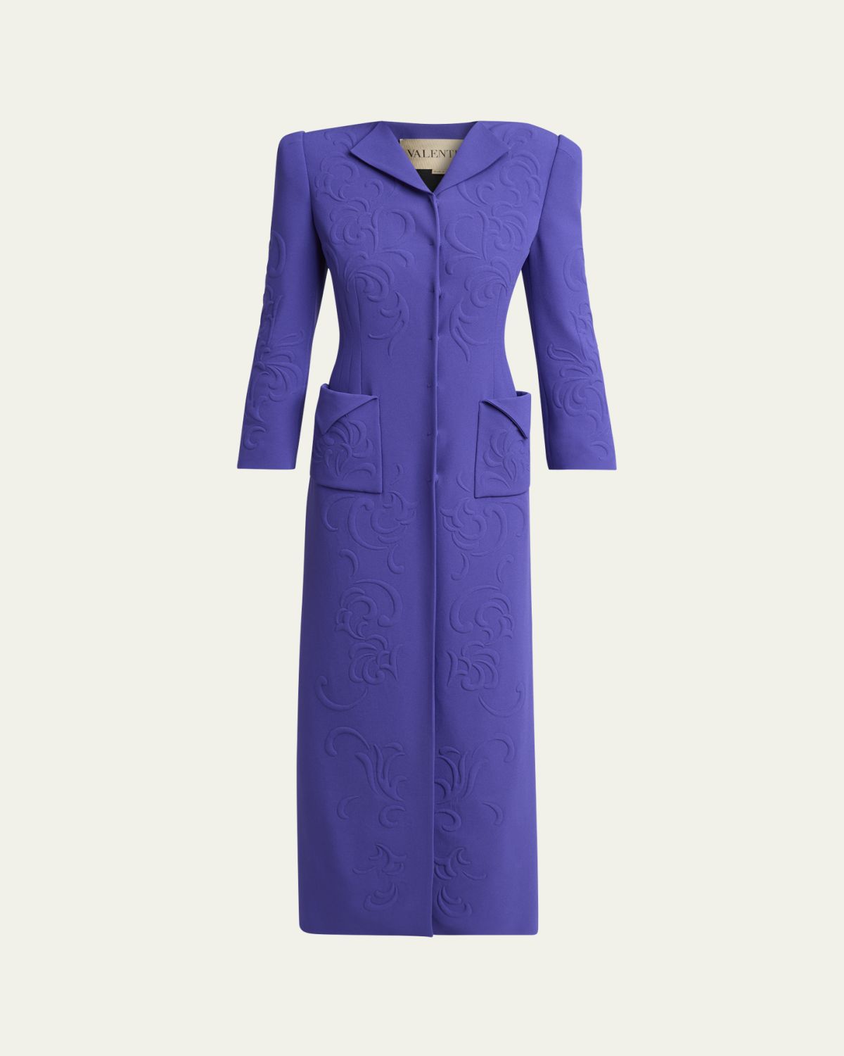 Valentino Garavani Cappotto Embossed Long Coat